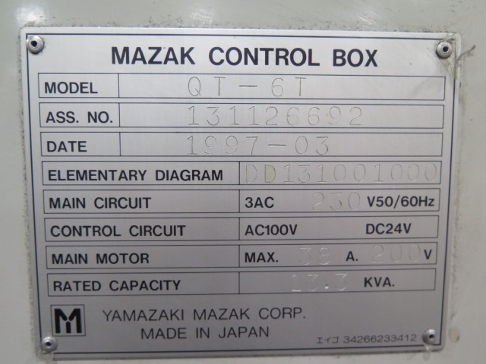 1997 Mazak Quick Turn 6T CNC Turning Center s/n 126692 w/ Mazatrol t-Plus Controls, Tool Presetter, - Image 15 of 15