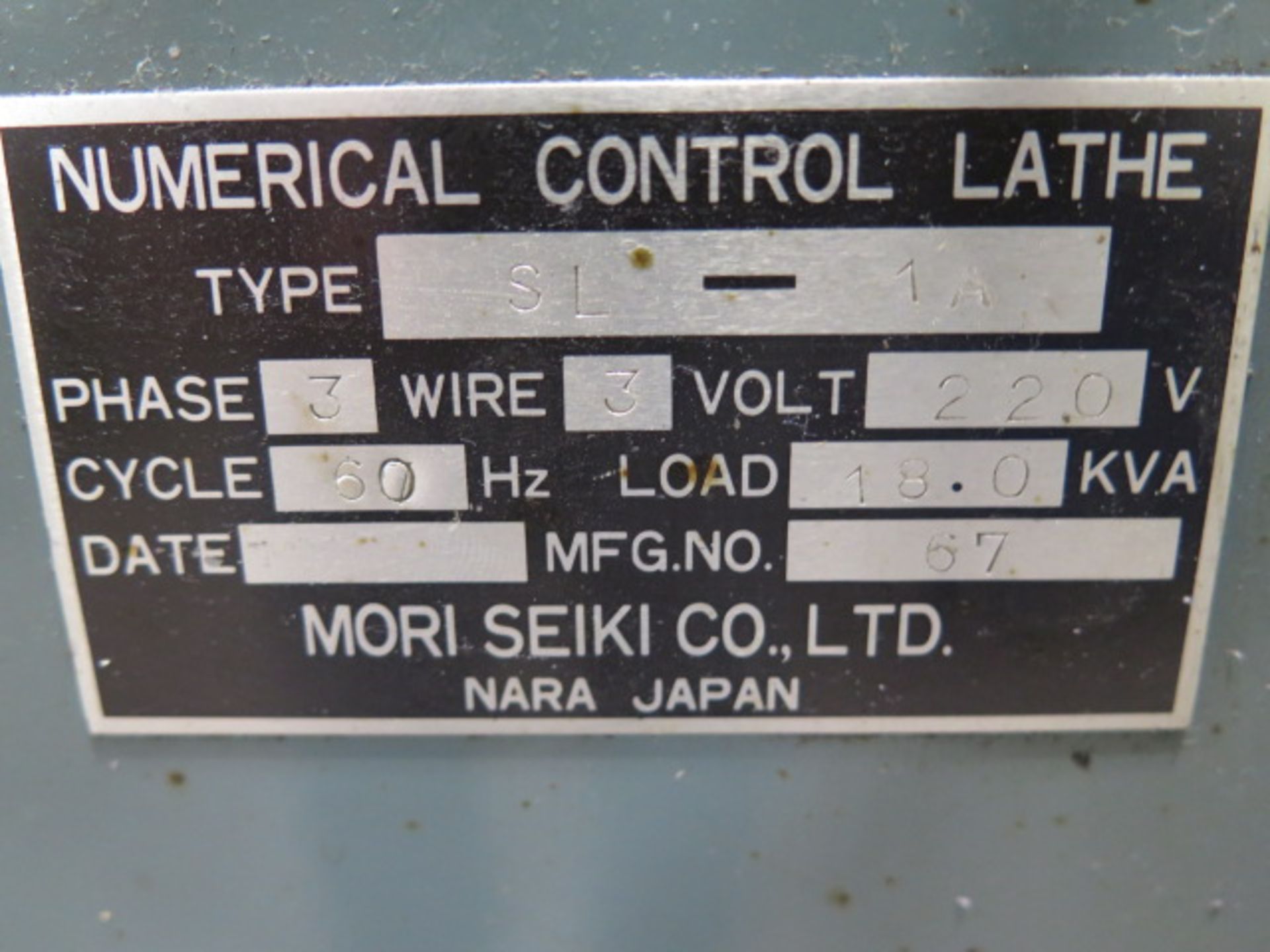 Mori Seiki SL-1A CNC Turning Center s/n 67 w/ Yasnac LX1 Controls, 12-Station Turret, Hydraulic Tail - Image 11 of 11