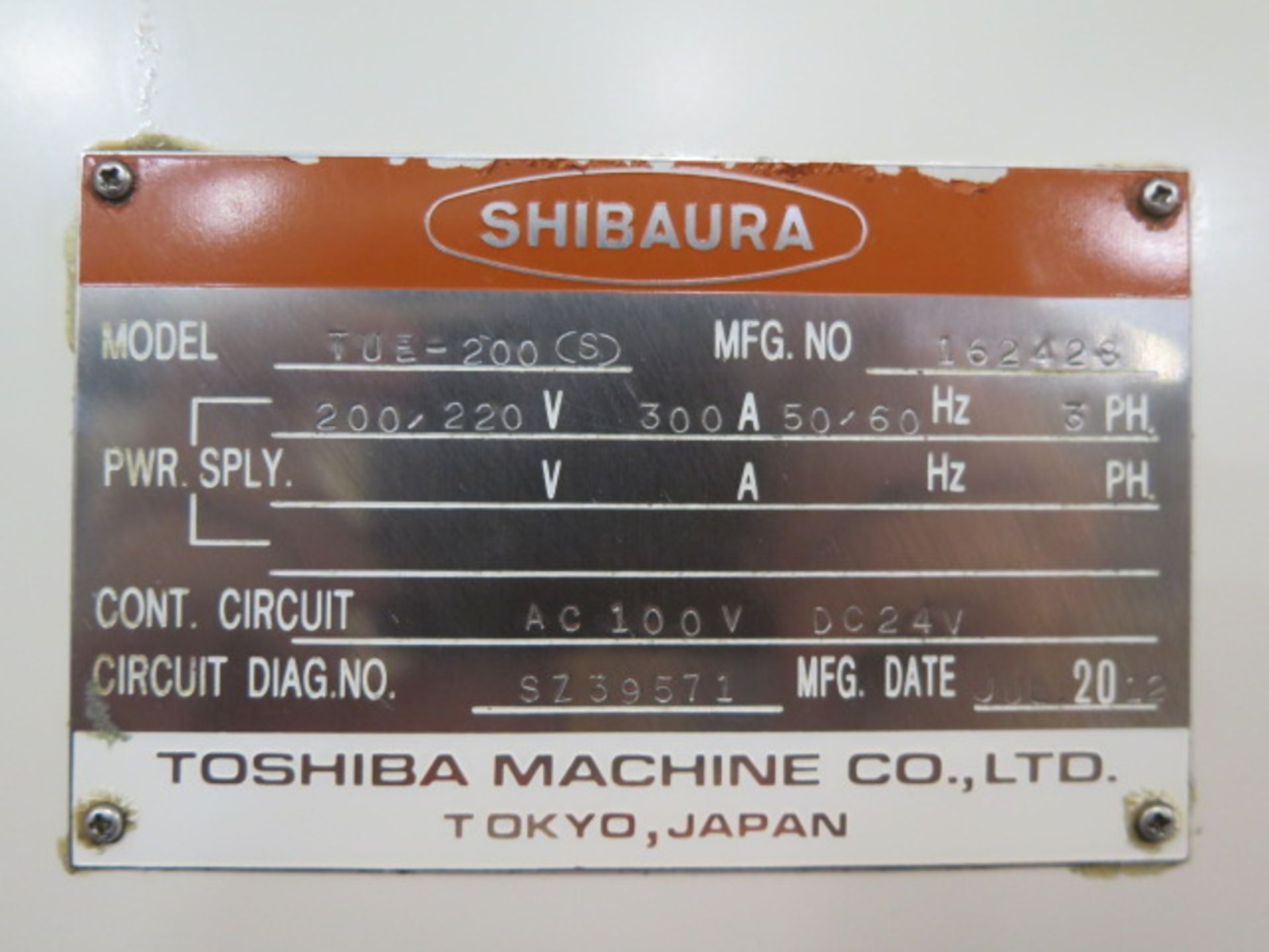 2012 Toshiba TUE-200 (S) Live Spindle CNC Vertical Boring Machine s/n 162426 w/ Fanuc Series 0i-TD - Image 22 of 24