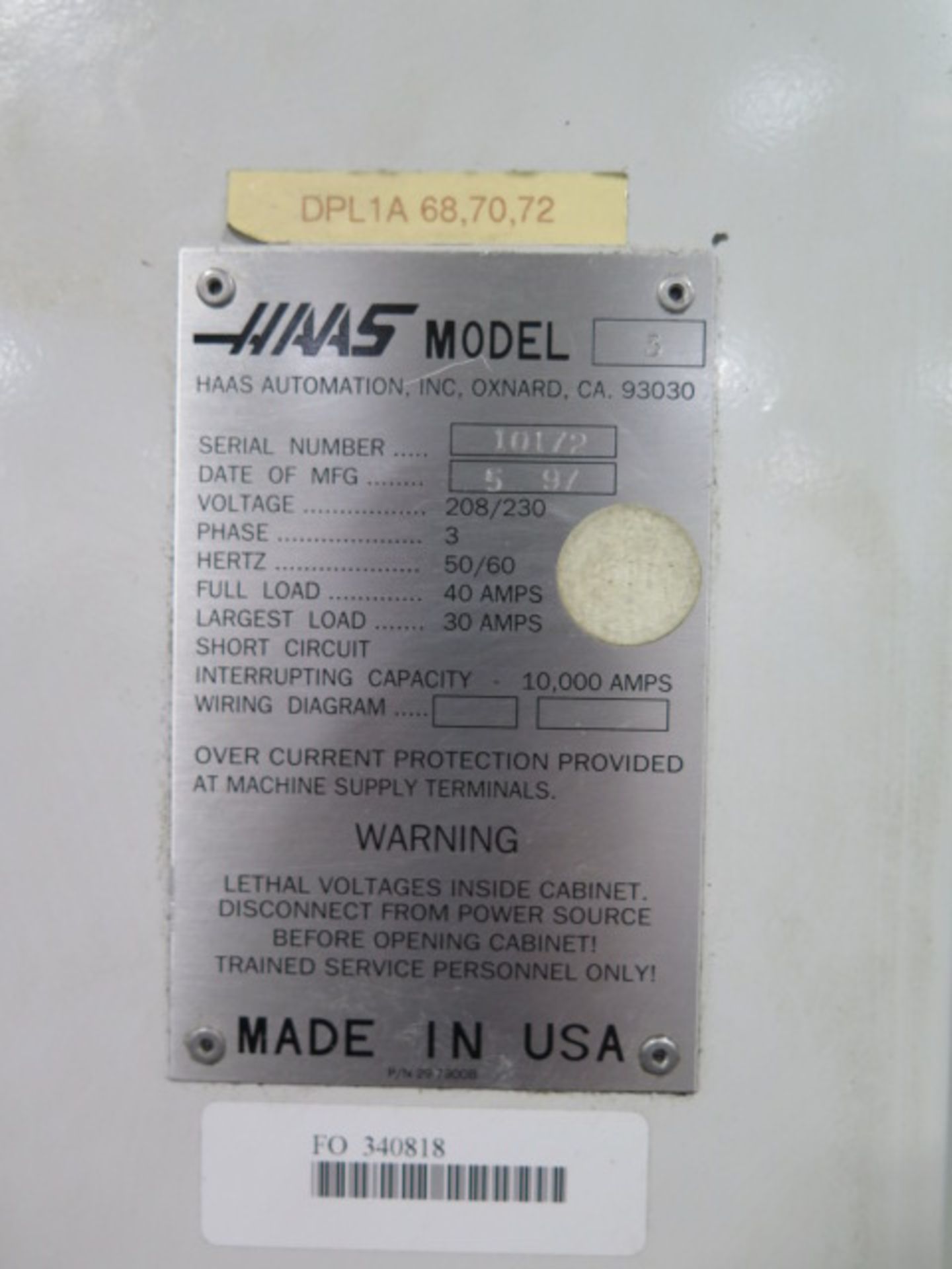 1997 Haas VF-3 4-Axis CNC Vertical Machining Center s/n 10172 w/ Haas Controls, 20-Station ATC, BT - Image 16 of 16