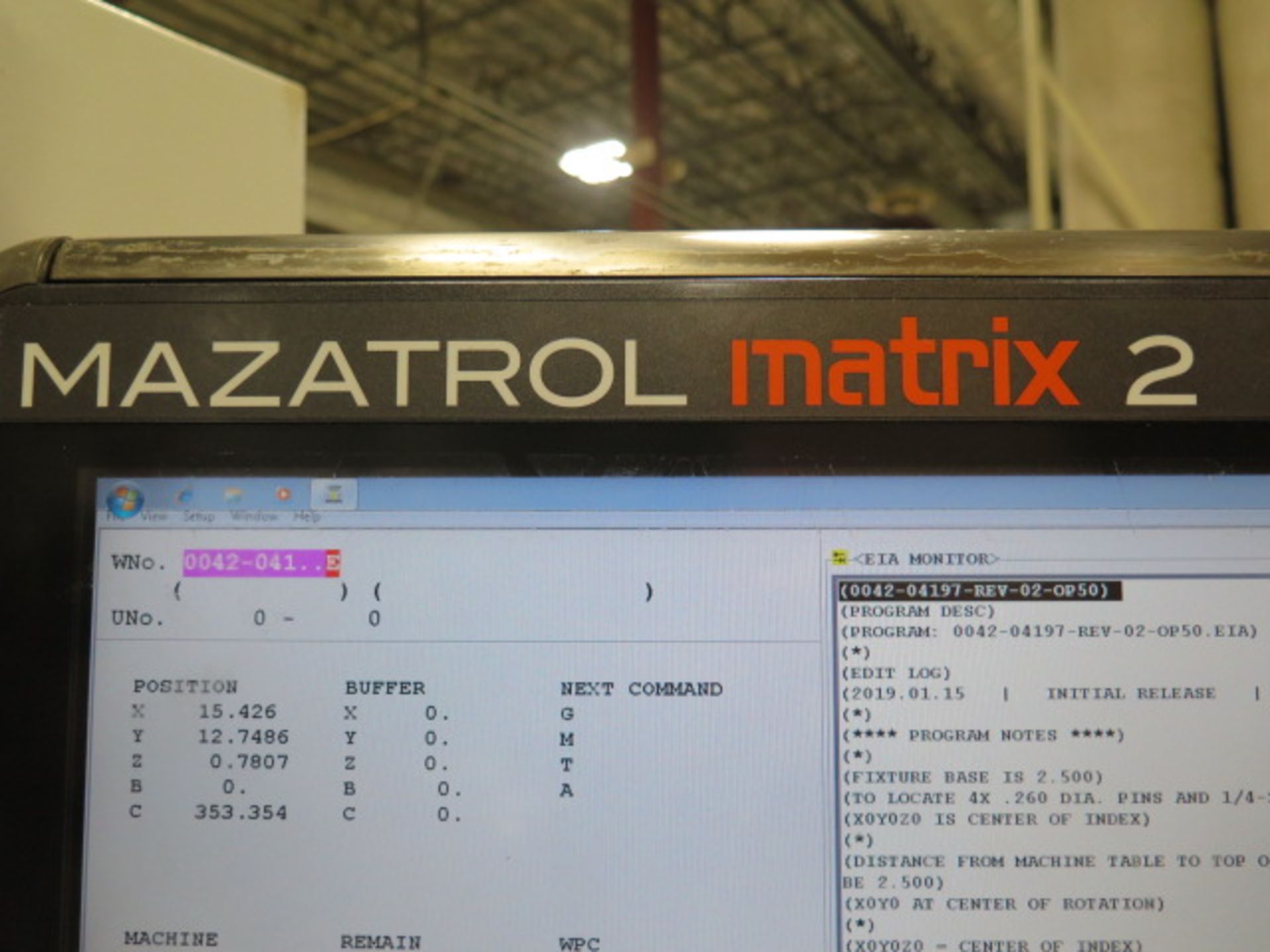 2007 Mazak VCC-5X-20K 5-Axis CNC Vertical Machining Center s/n 228883 w/ Mazatrol Matrix 2 Controls - Image 6 of 19