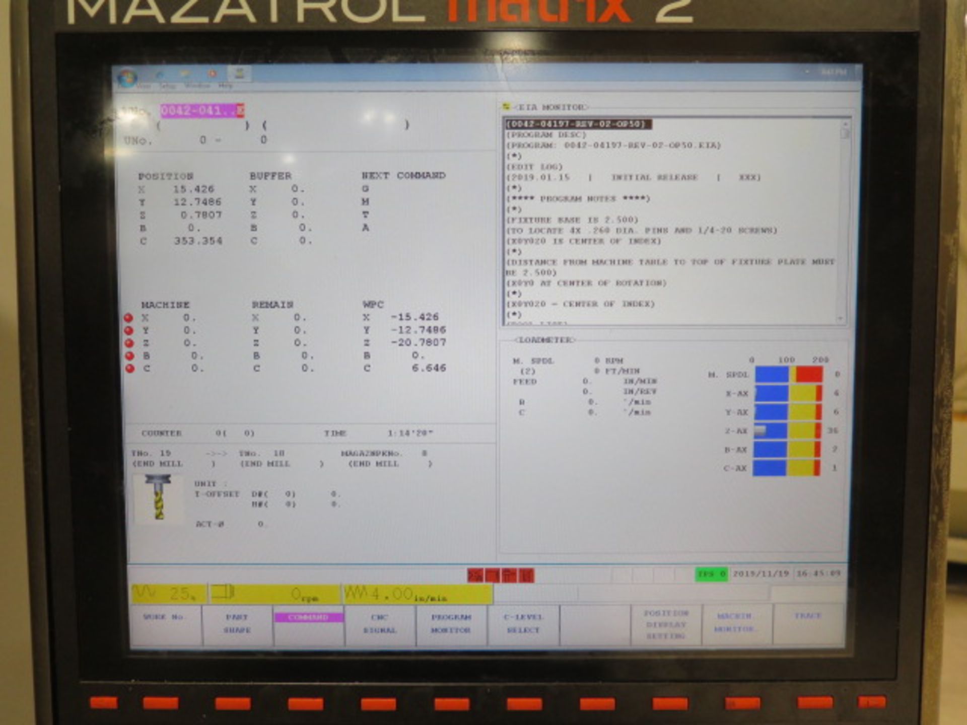 2007 Mazak VCC-5X-20K 5-Axis CNC Vertical Machining Center s/n 228883 w/ Mazatrol Matrix 2 Controls - Image 8 of 19