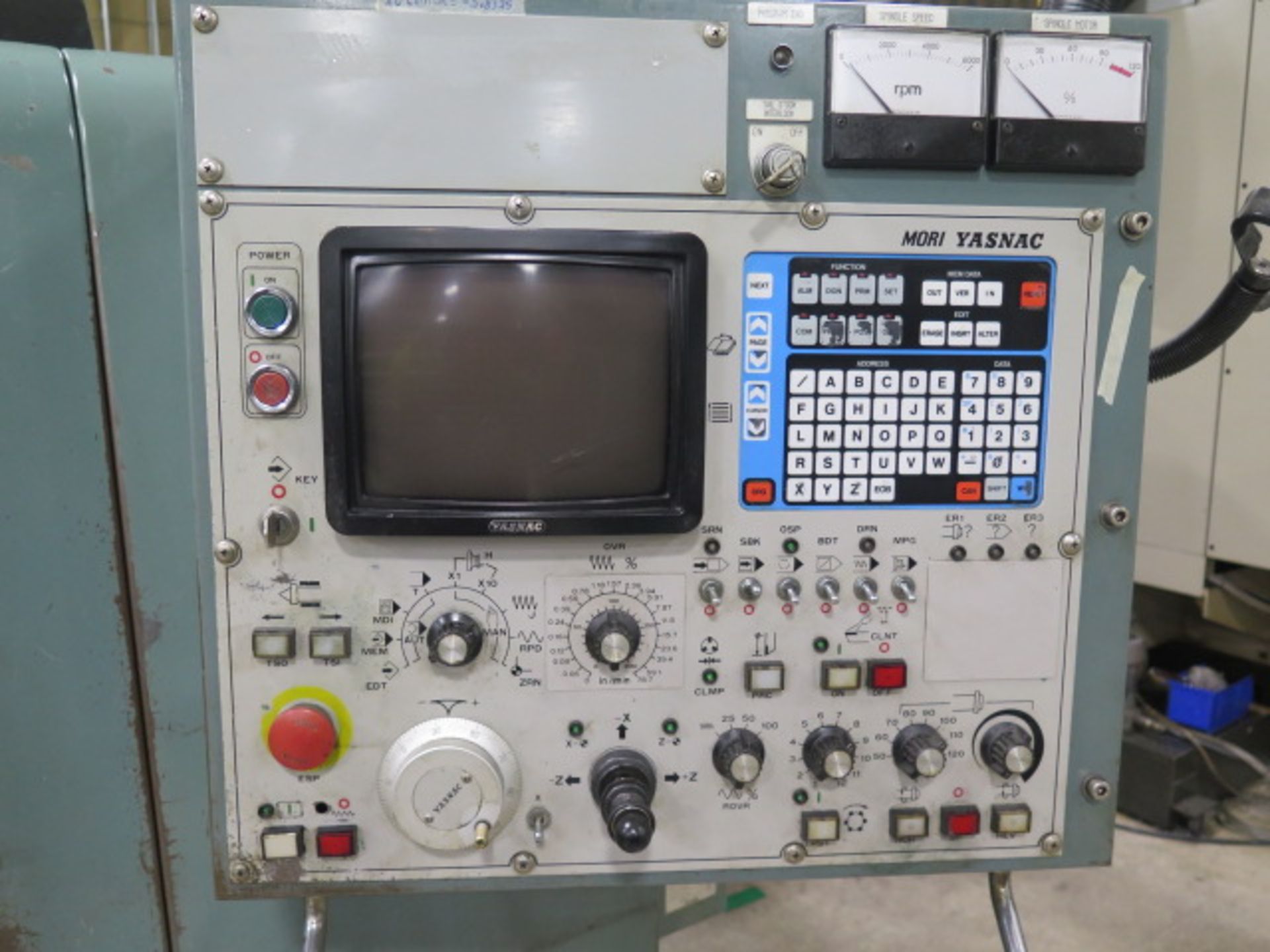 Mori Seiki SL-1A CNC Turning Center s/n 67 w/ Yasnac LX1 Controls, 12-Station Turret, Hydraulic Tail - Image 6 of 11