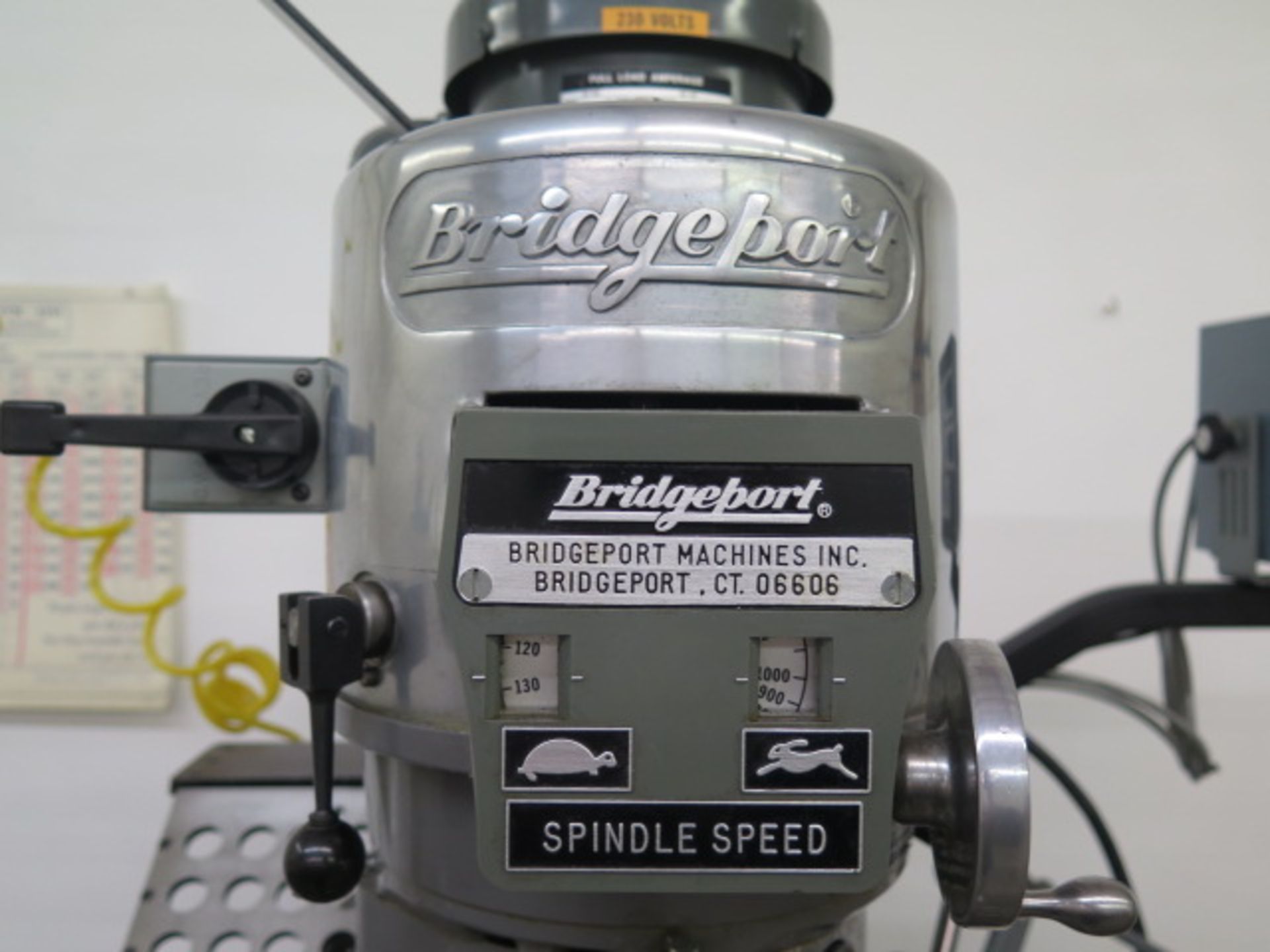 Bridgeport Vertical Mill s/n 273108 w/ Acu-Rite Mill Mate DRO, 2Hp Motor, 60-4200 Dial Change RPM - Image 3 of 15