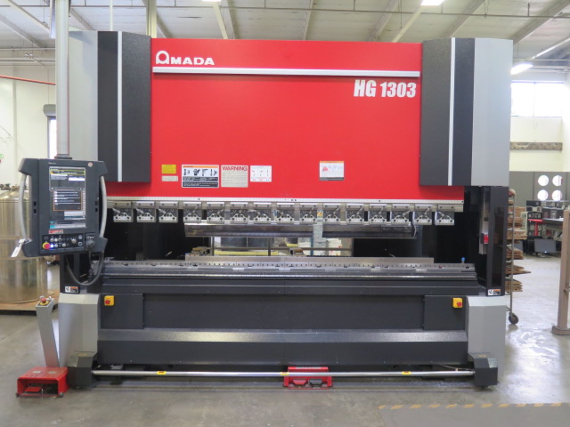 6/2017 Amada HG1303 146 Ton x 122” 8-Axis CNC Press Brake s/n 13308626 w/ Amada AMNC3i Controls