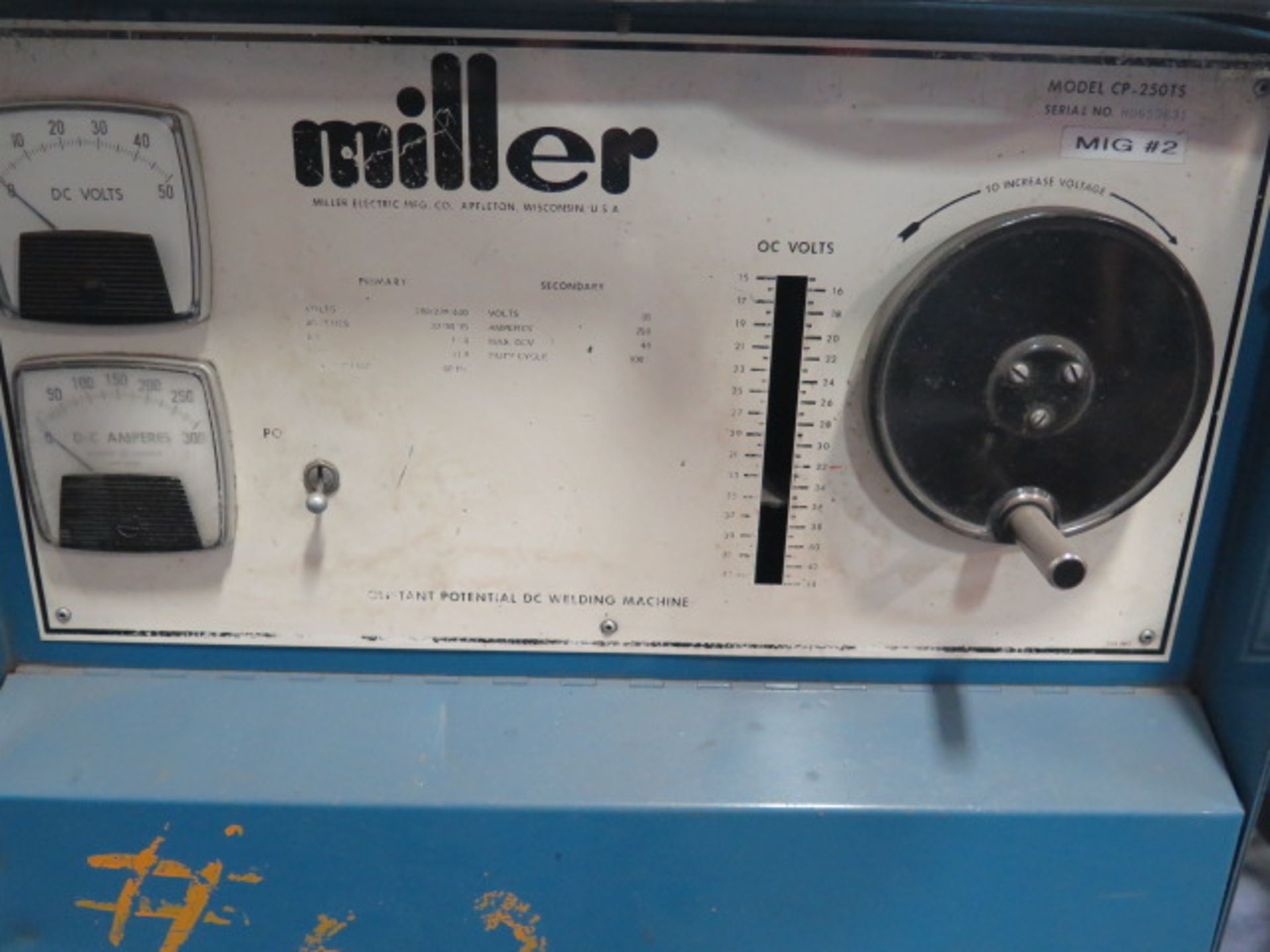 Miller CP-250TS CP-DC Arc Welding Power Source w/ Miller 10A Wire Feeder - Image 4 of 6