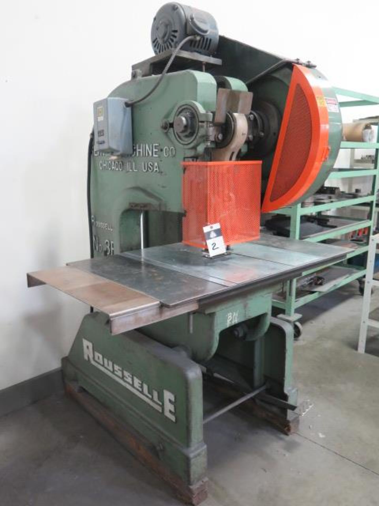 Rousselle No.3F 25 Ton OBI Stamping Press s/n DFS11976 w/ 125 Strokes/Min, 14” x 20” Bolster Area