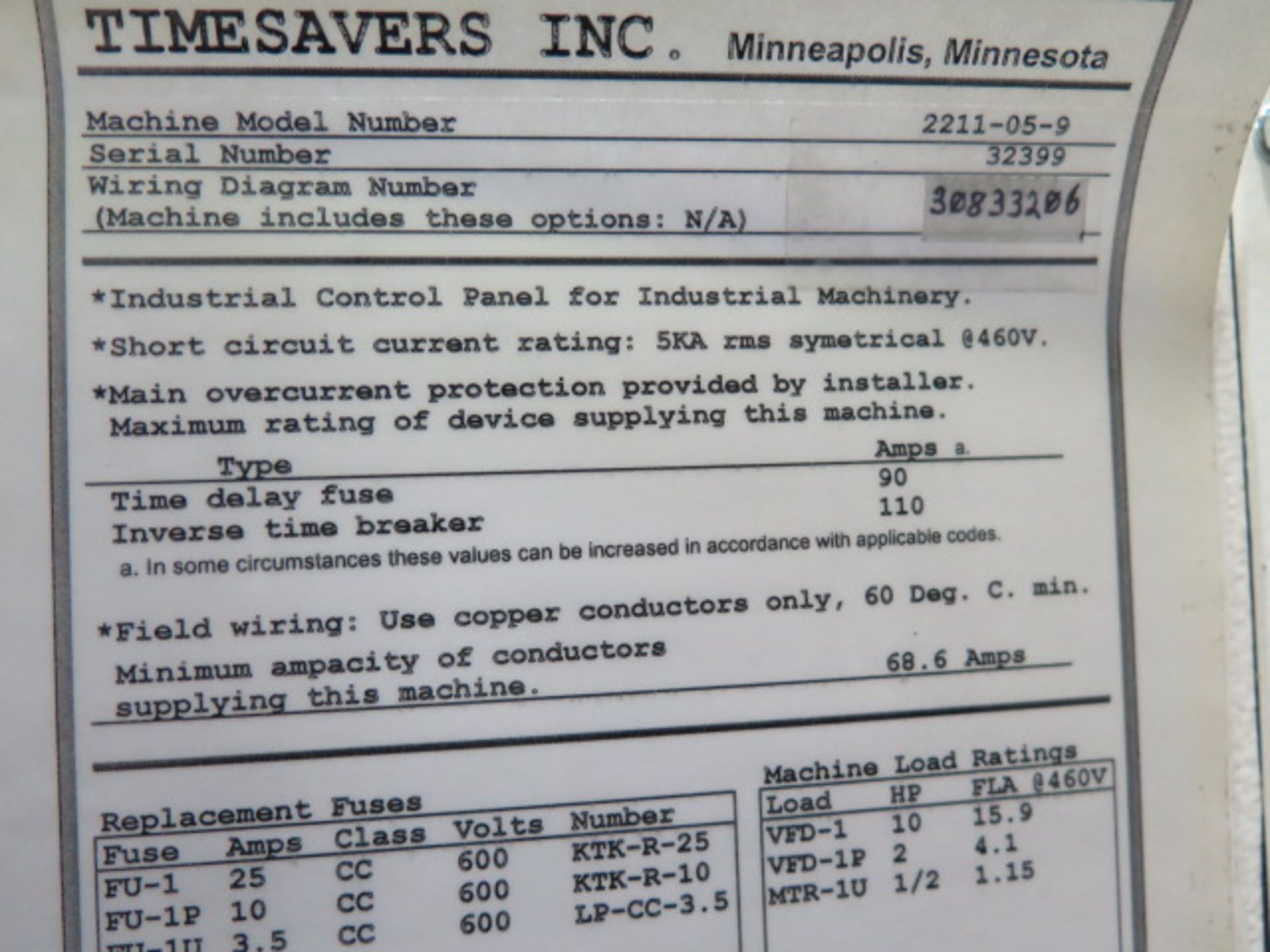 Timesavers mdl. 2211-05-9 51” Rotary Brush Finishing Machine s/n 32399 w/ Timesavers Controls - Image 15 of 24