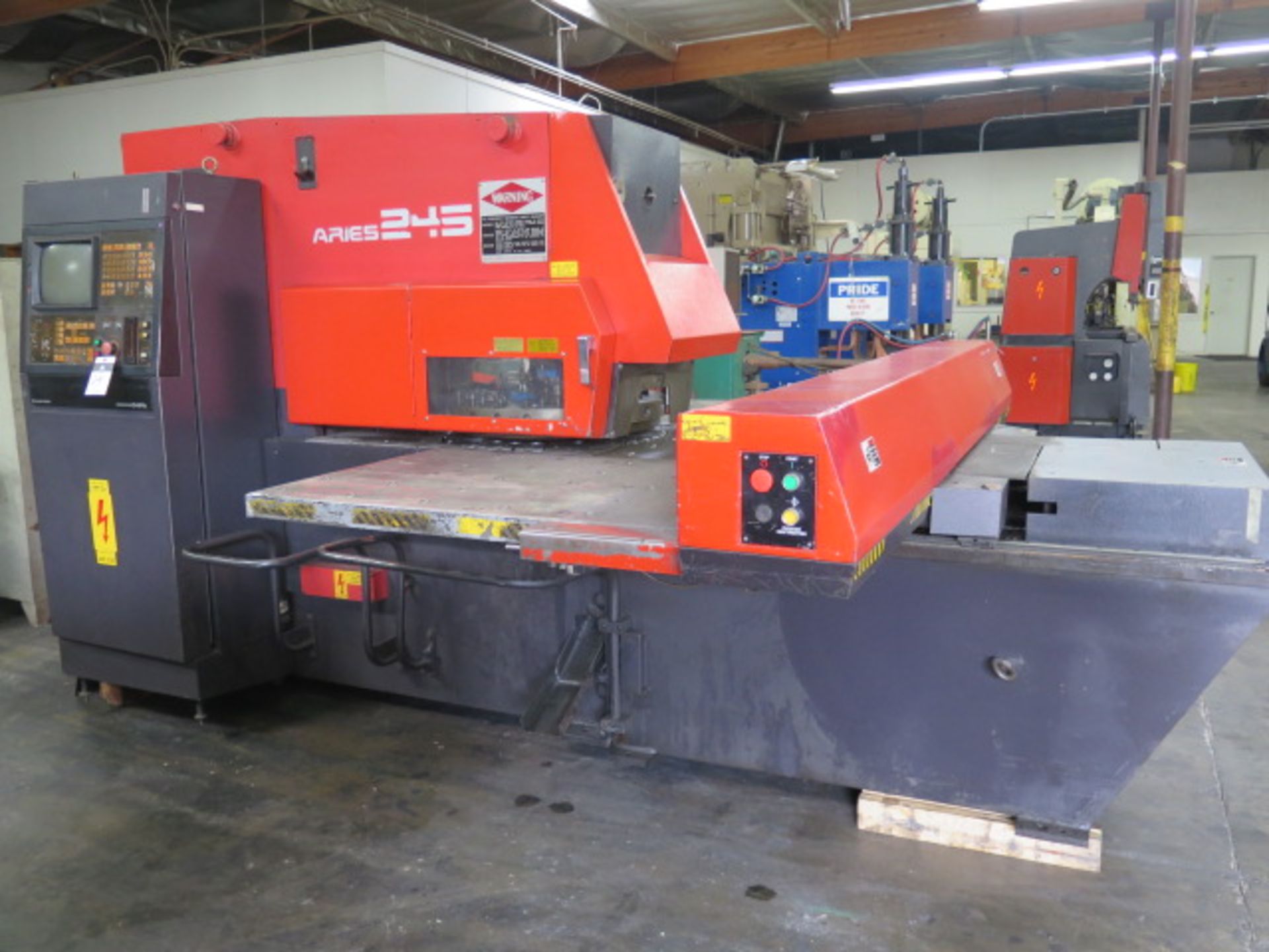 1990 Amada “Aries 245” 20-Ton 20-Station CNC Turret Punch Press s/n 24500597 w/ Amadan O4P-C