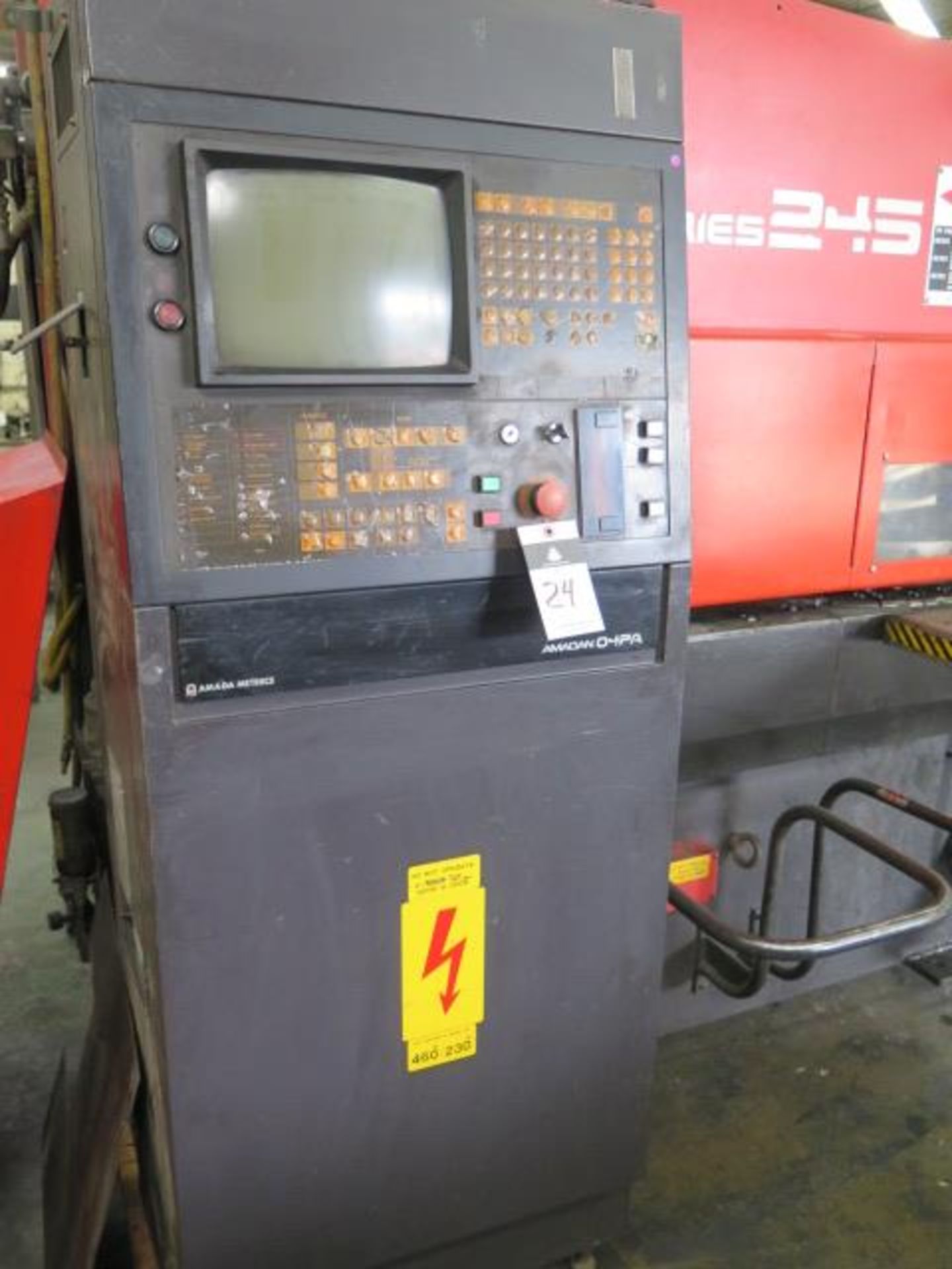 1990 Amada “Aries 245” 20-Ton 20-Station CNC Turret Punch Press s/n 24500597 w/ Amadan O4P-C - Image 8 of 10