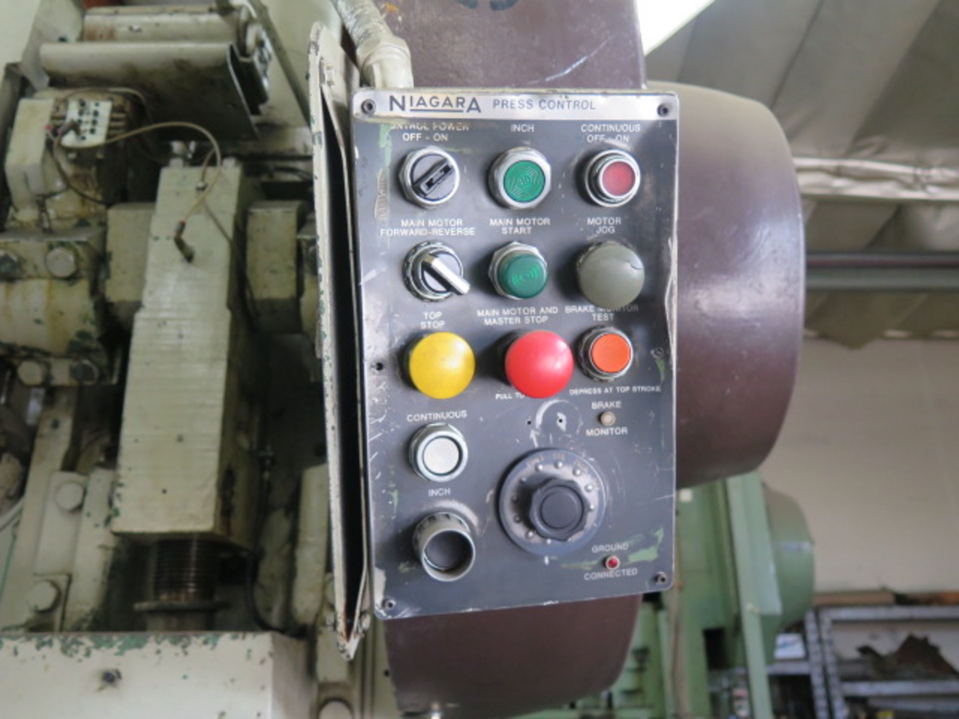 Niagara M-60 60-Ton OBI Stamping Press s/n 50660 w/ 4” Stroke, 3” Ram Adj., 32” x 21” Bolster - Image 7 of 8