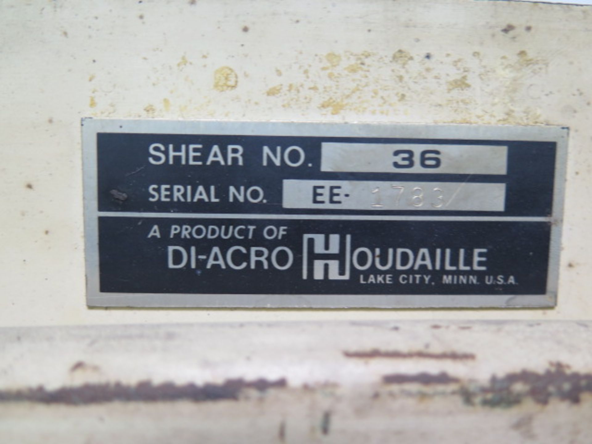 DiAcro Shear No.36 36” Hand Shear s/n EE-1783 w/ Stand - Image 4 of 4