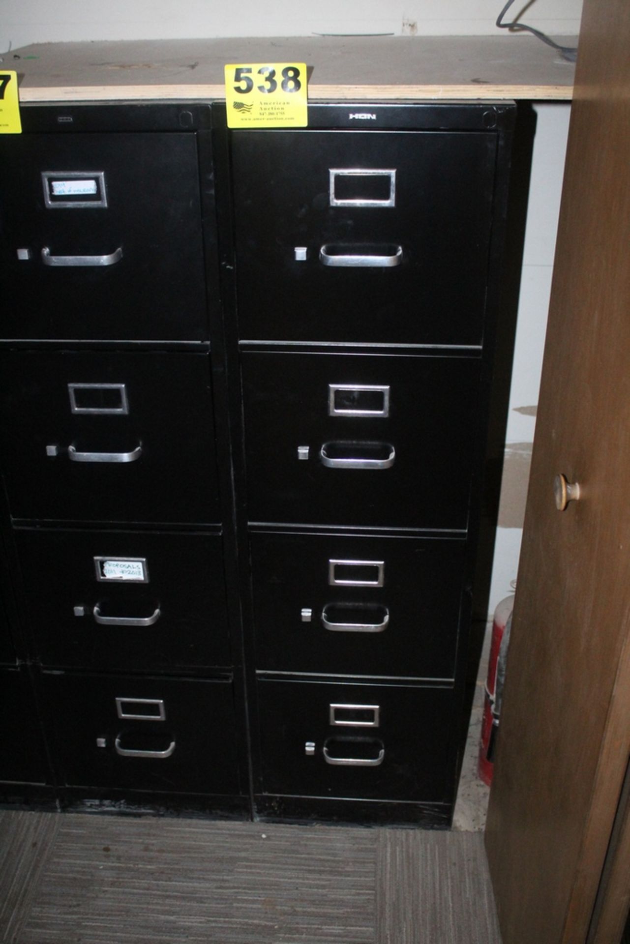 HON FOUR DRAWER FILE CABINETS - 52" X 15" X 24"