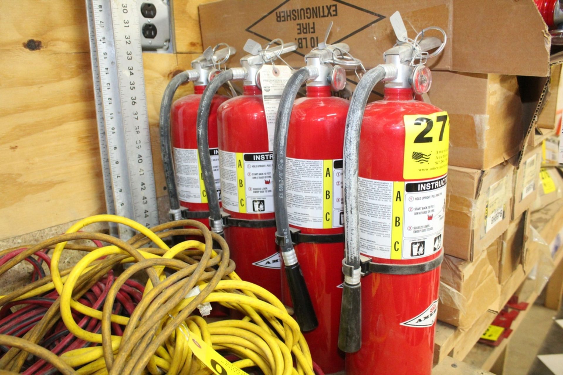 (4) AMEREX MODEL B456 DRY CHEMICAL FIRE EXTINGUISHERS, RATED A B C