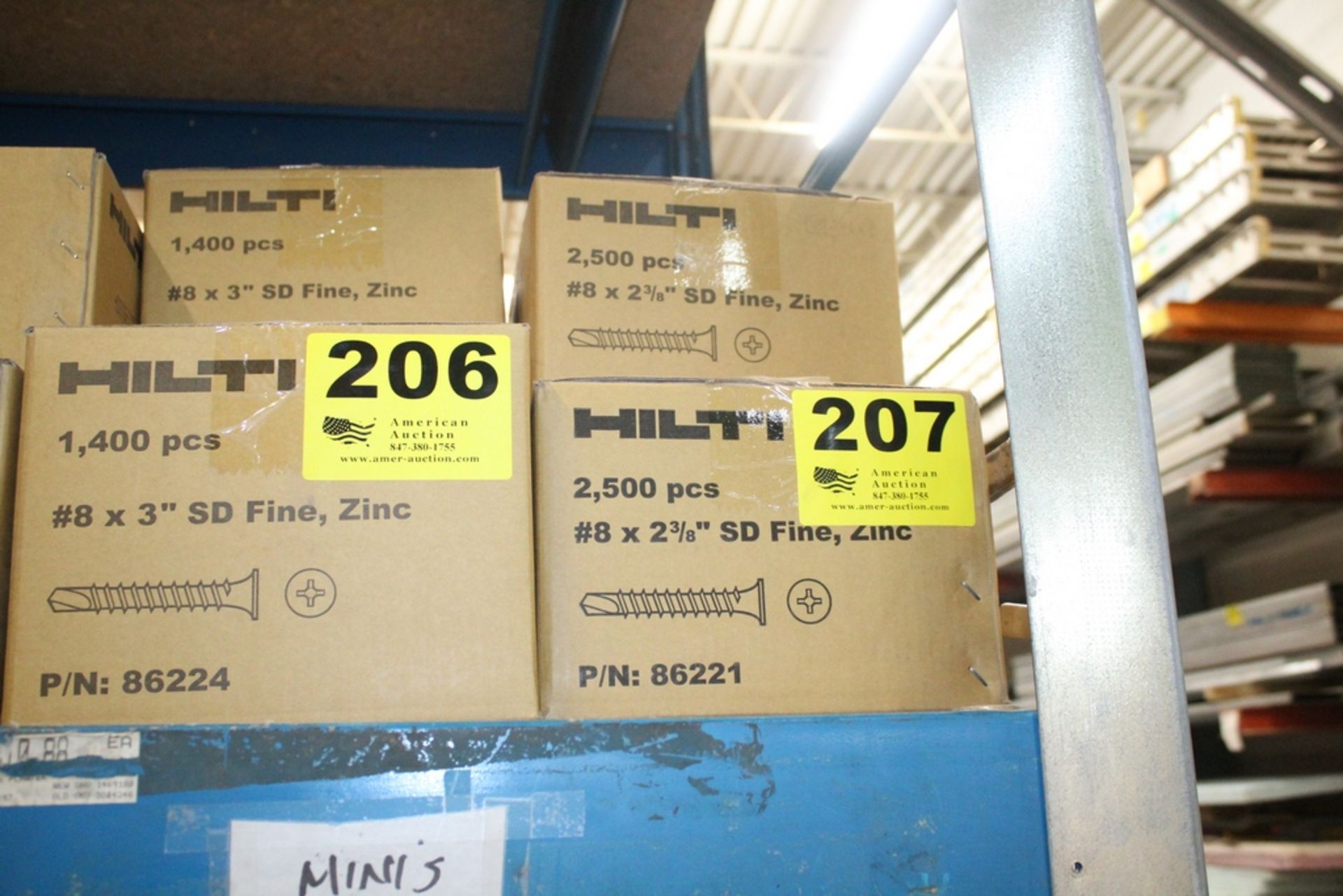 (3) BOXES OF HILTI #8 X 2-3/8" SD FINE SCREWS