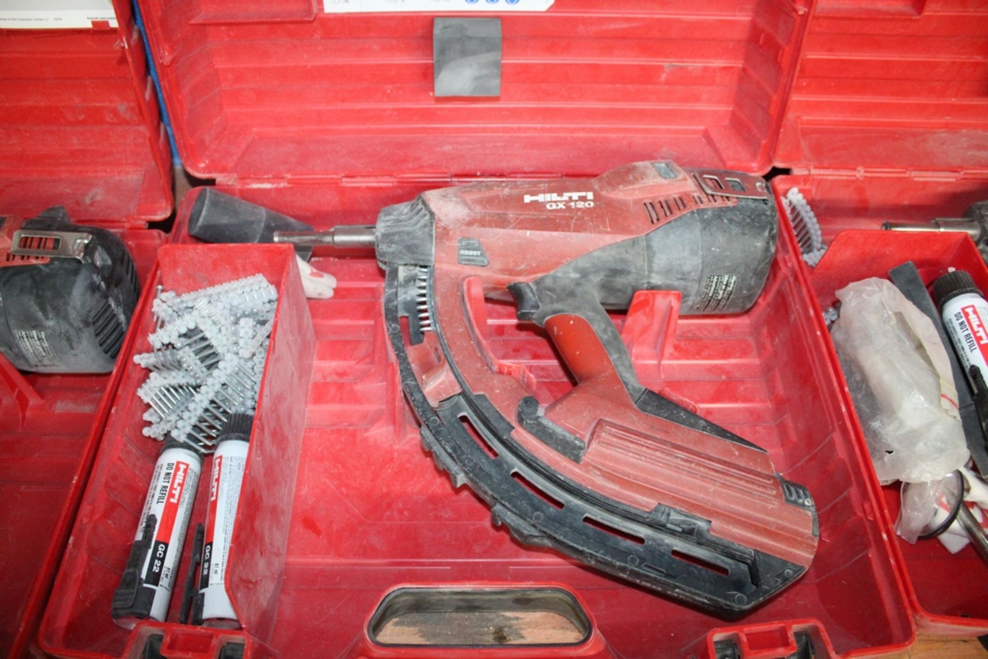 HILTI MODEL GX120 GAS ACTUATED NAIL GUN WITH CASE