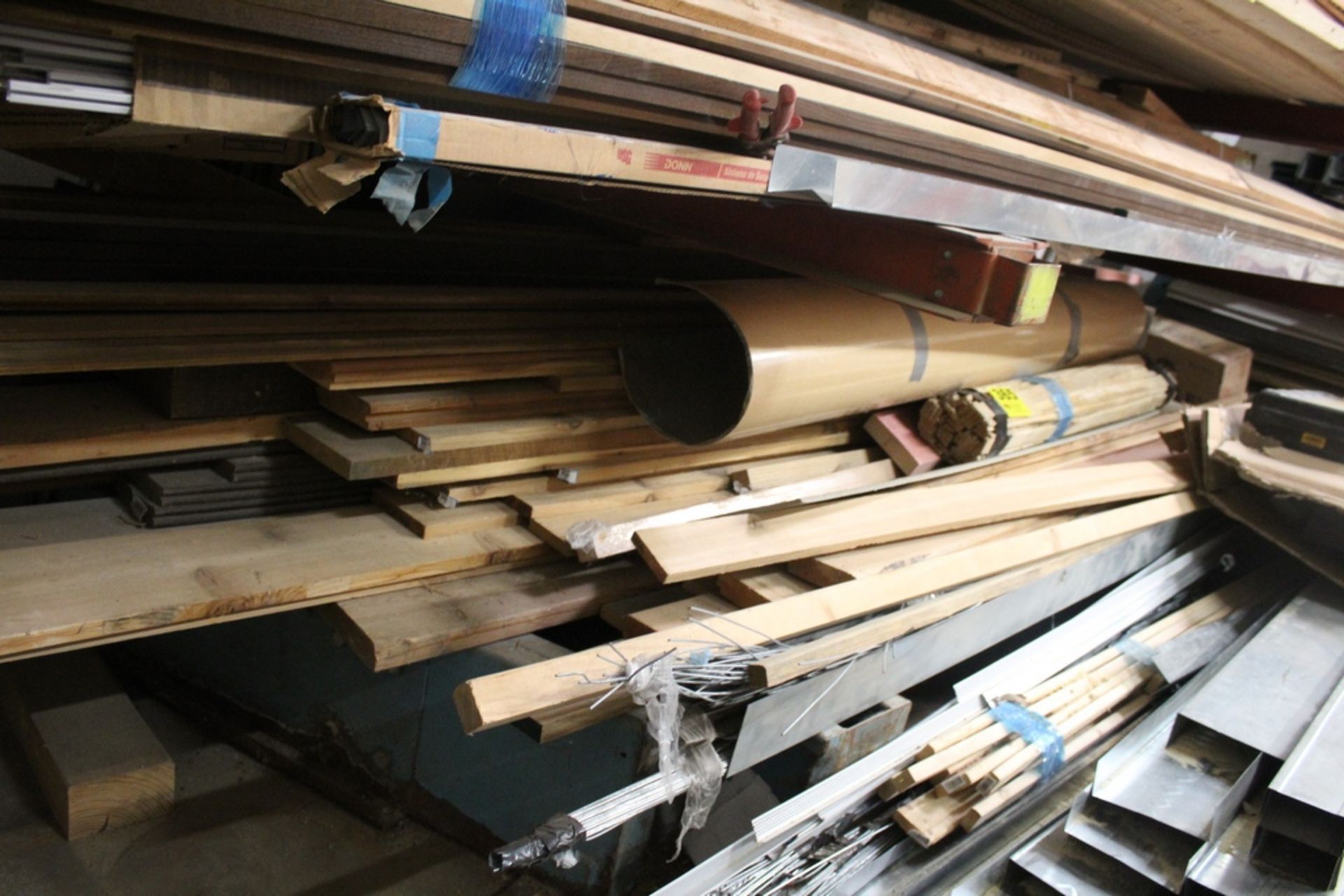 ASSORTED LUMBER ON SHELF