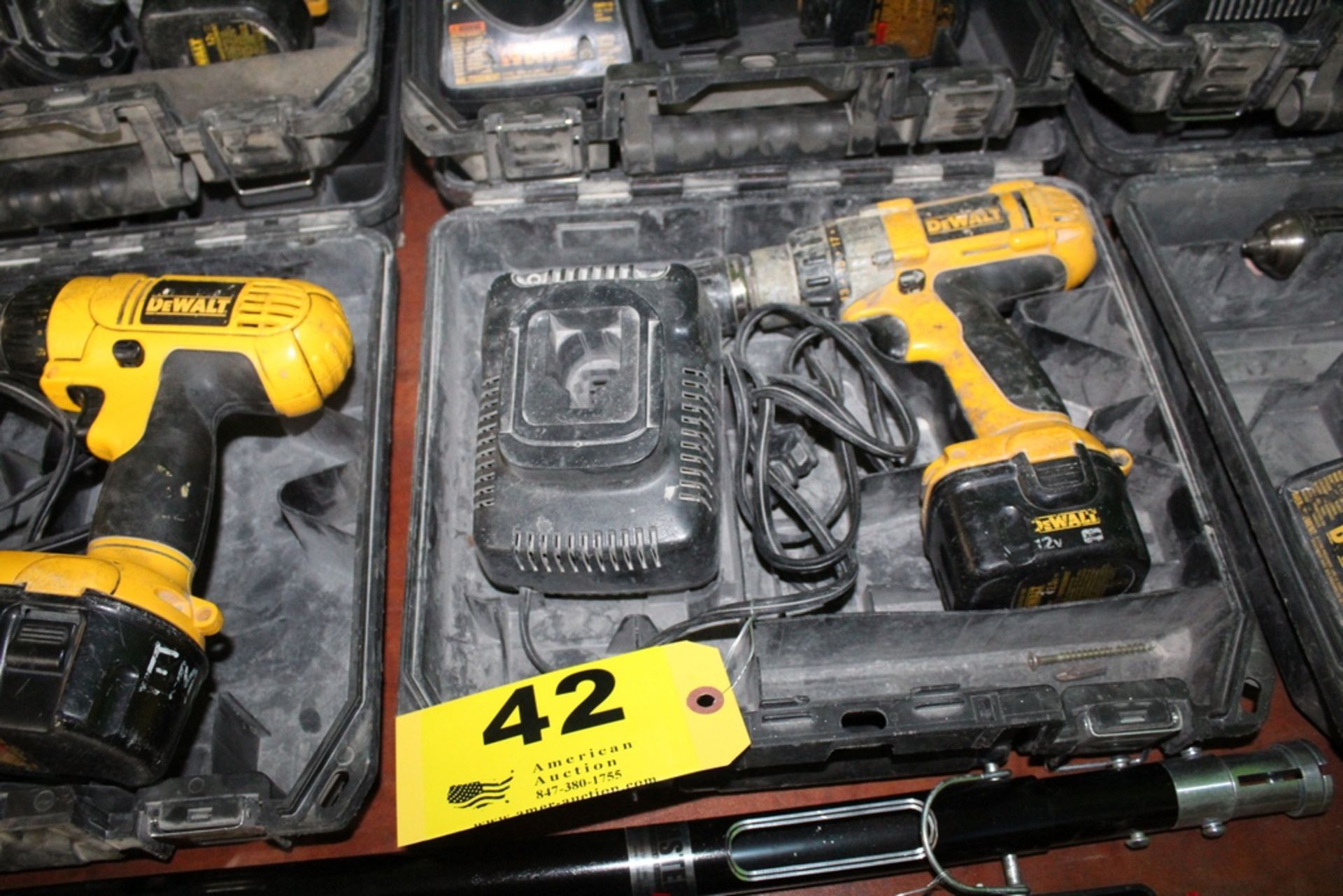 DEWALT MODEL DW980 12V CORDLESS DRILL WITH BATTERY, CHARGER AND CASE