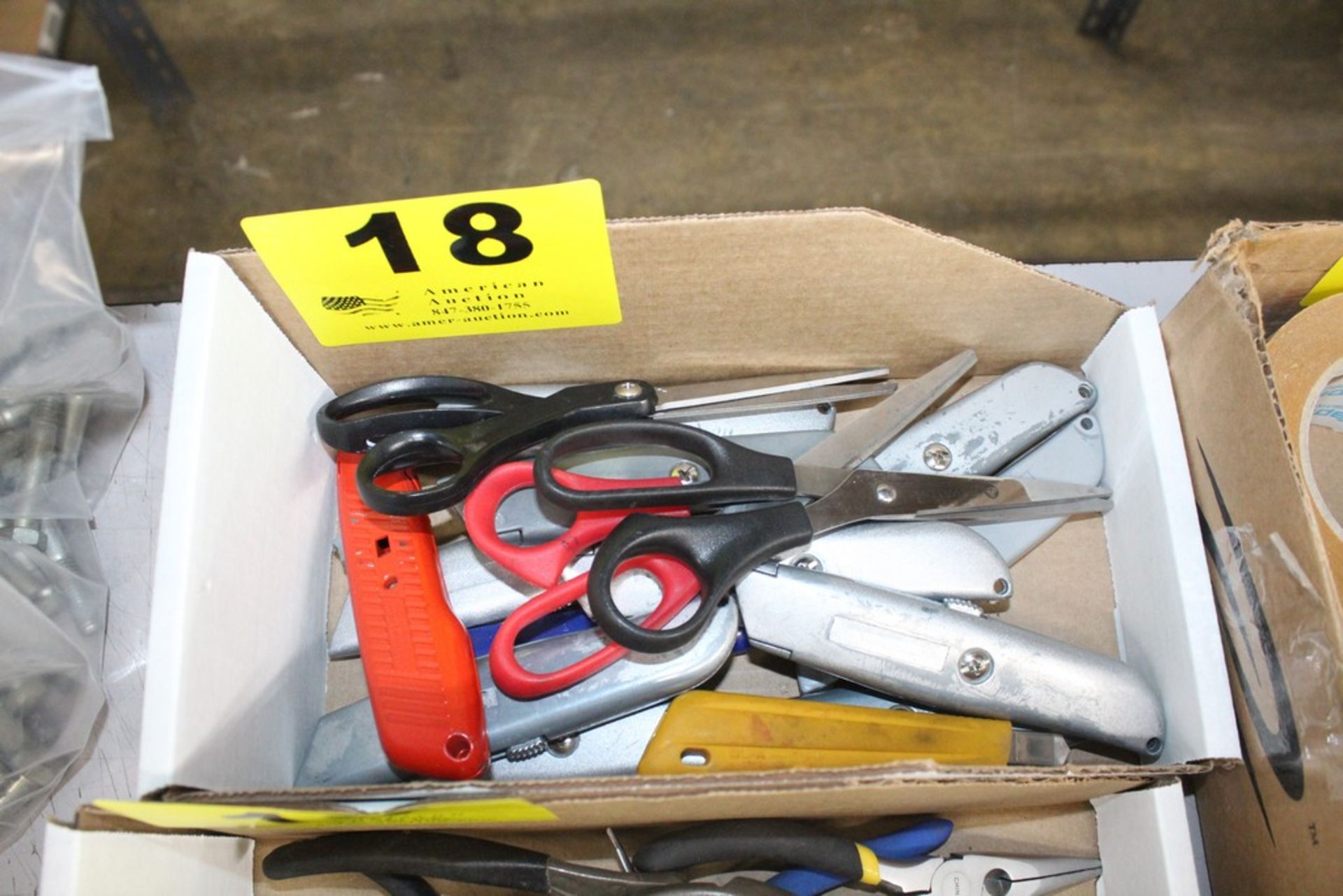 BOX CUTTERS AND SCISSORS IN BOX