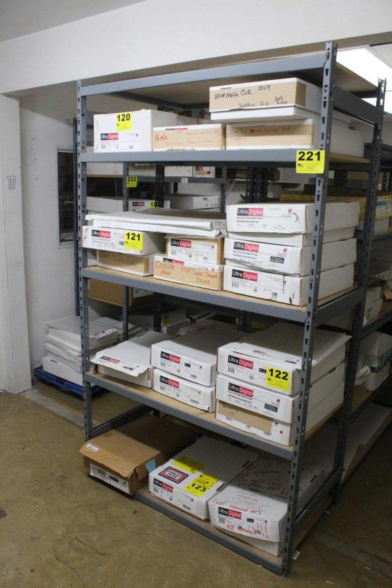 STEEL ADJUSTABLE SHELVING UNIT, 81" X 49" X 24"