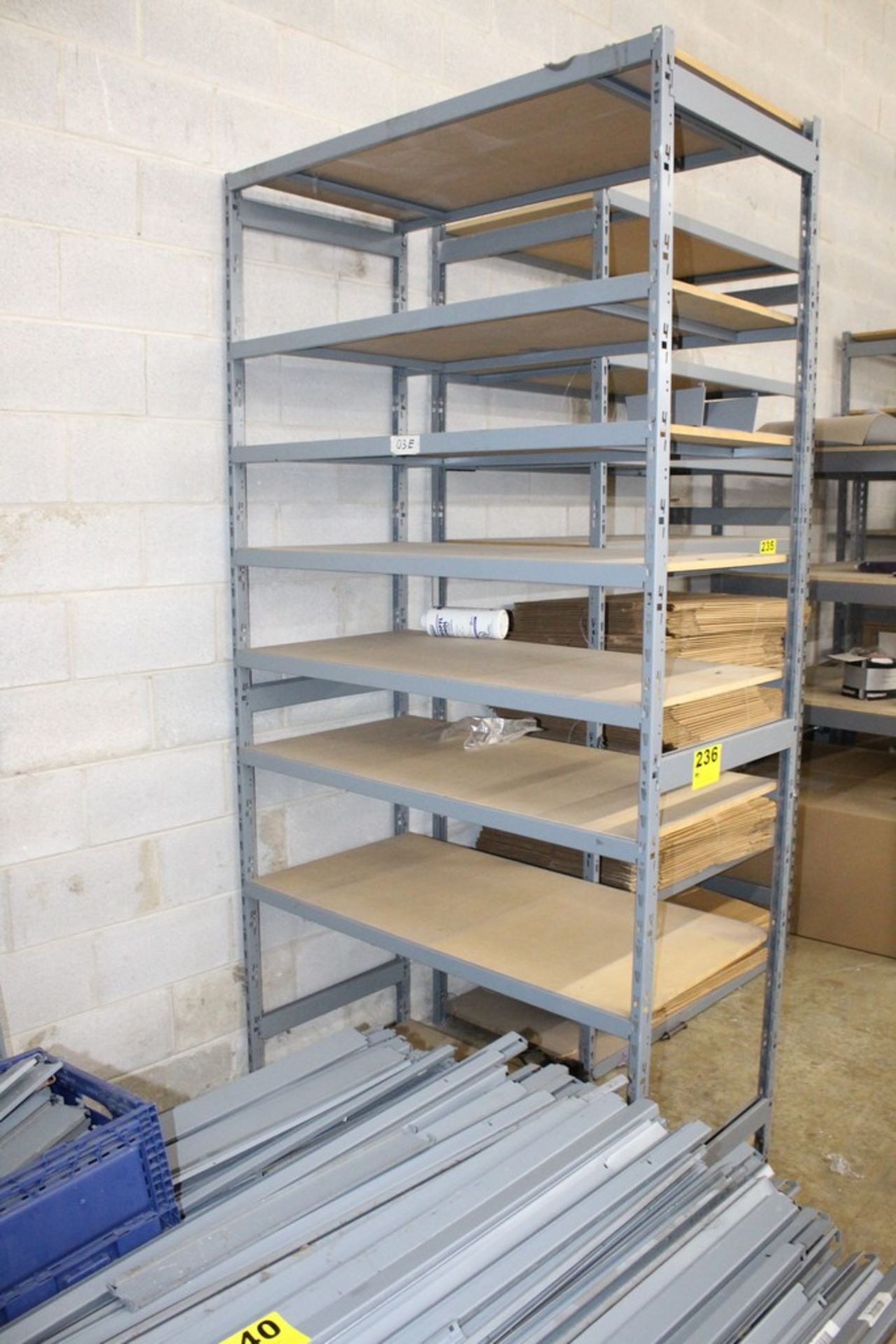 STEEL ADJUSTABLE SHELVING UNIT, 81" X 49" X 24"