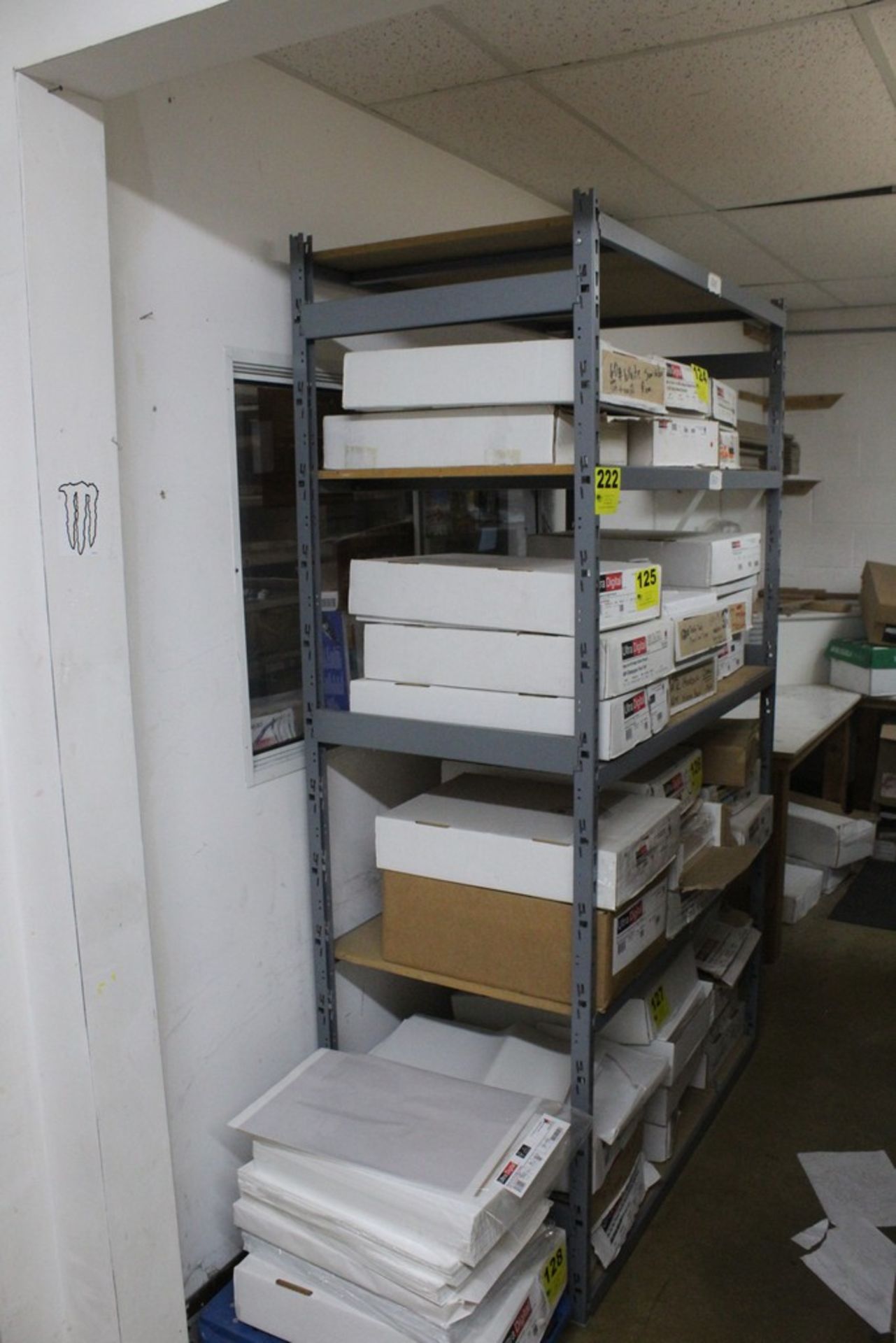 STEEL ADJUSTABLE SHELVING UNIT, 81" X 49" X 24"