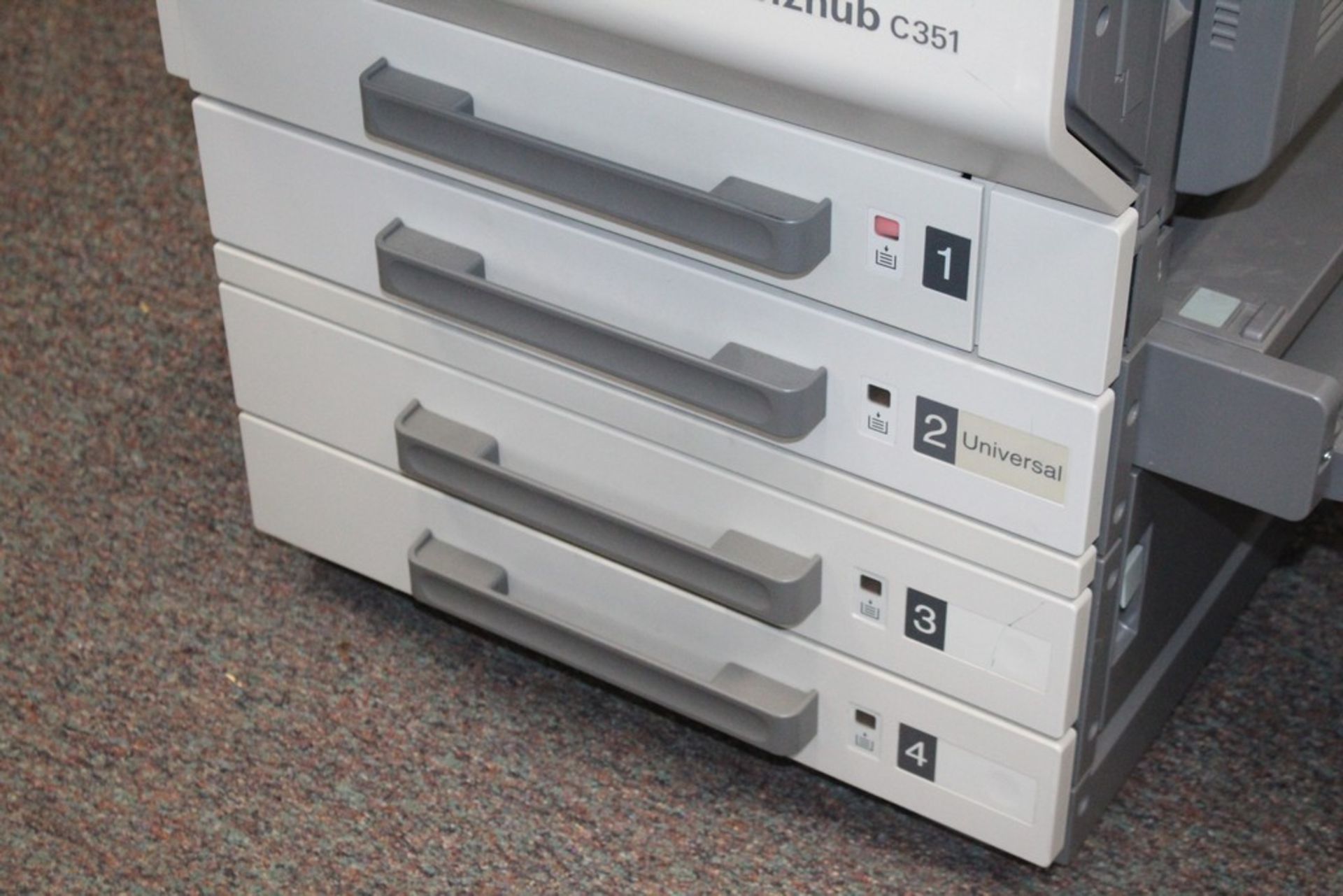 KONICA MINOLTA BIZHUB C351 COLOR COPIER, WITH FOUR PAPER TRAYS - Image 4 of 7