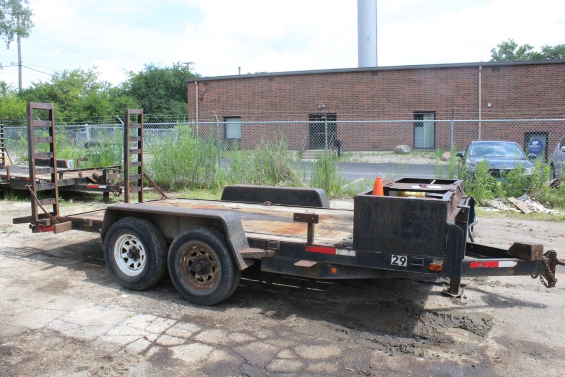 2004 Trailer, Wood Deck 12' X 7', Tandem Axle, With Bobtail Ramps And Storage Box, Vin