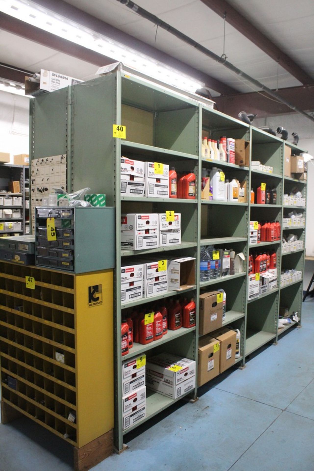 DOUBLE SIDE STEEL SHELVING UNIT, 8' X 12' X 3'