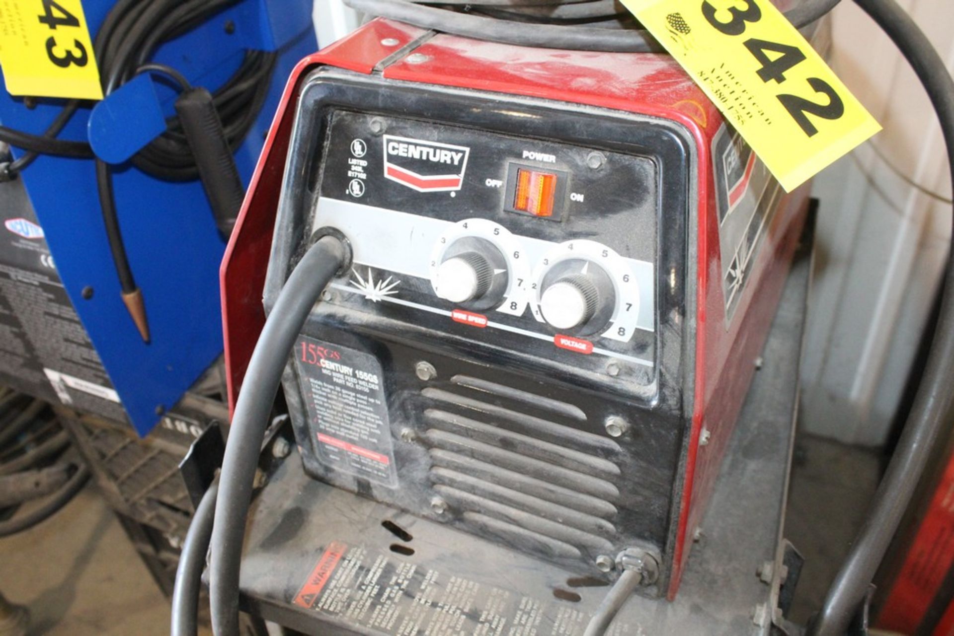CENTURY MODEL 155GS PROFESSIONAL WIRE FEED WELDER WITH TAANK AND CART - Image 2 of 3