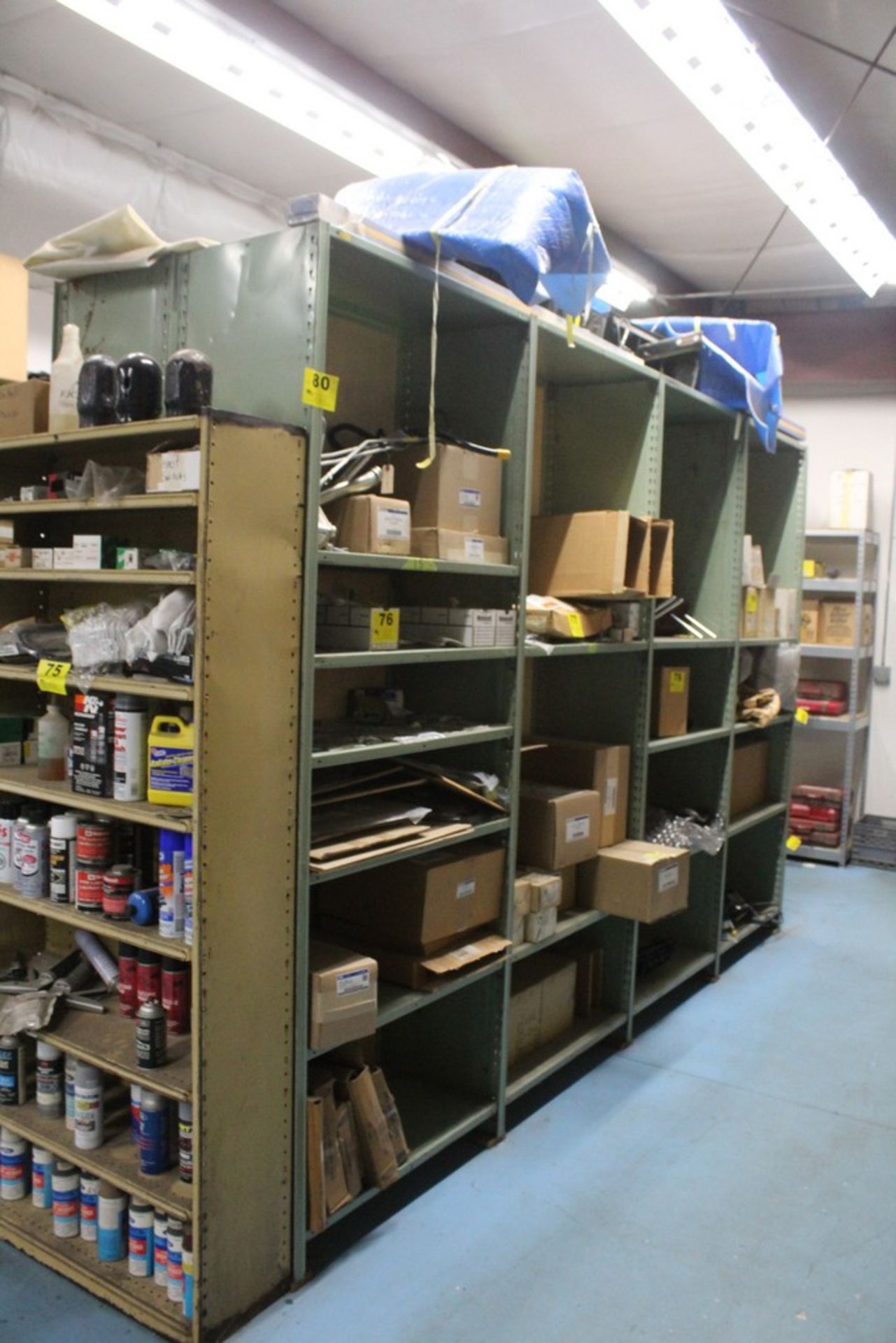 DOUBLE SIDE STEEL SHELVING UNIT, 8' X 12' X 3'