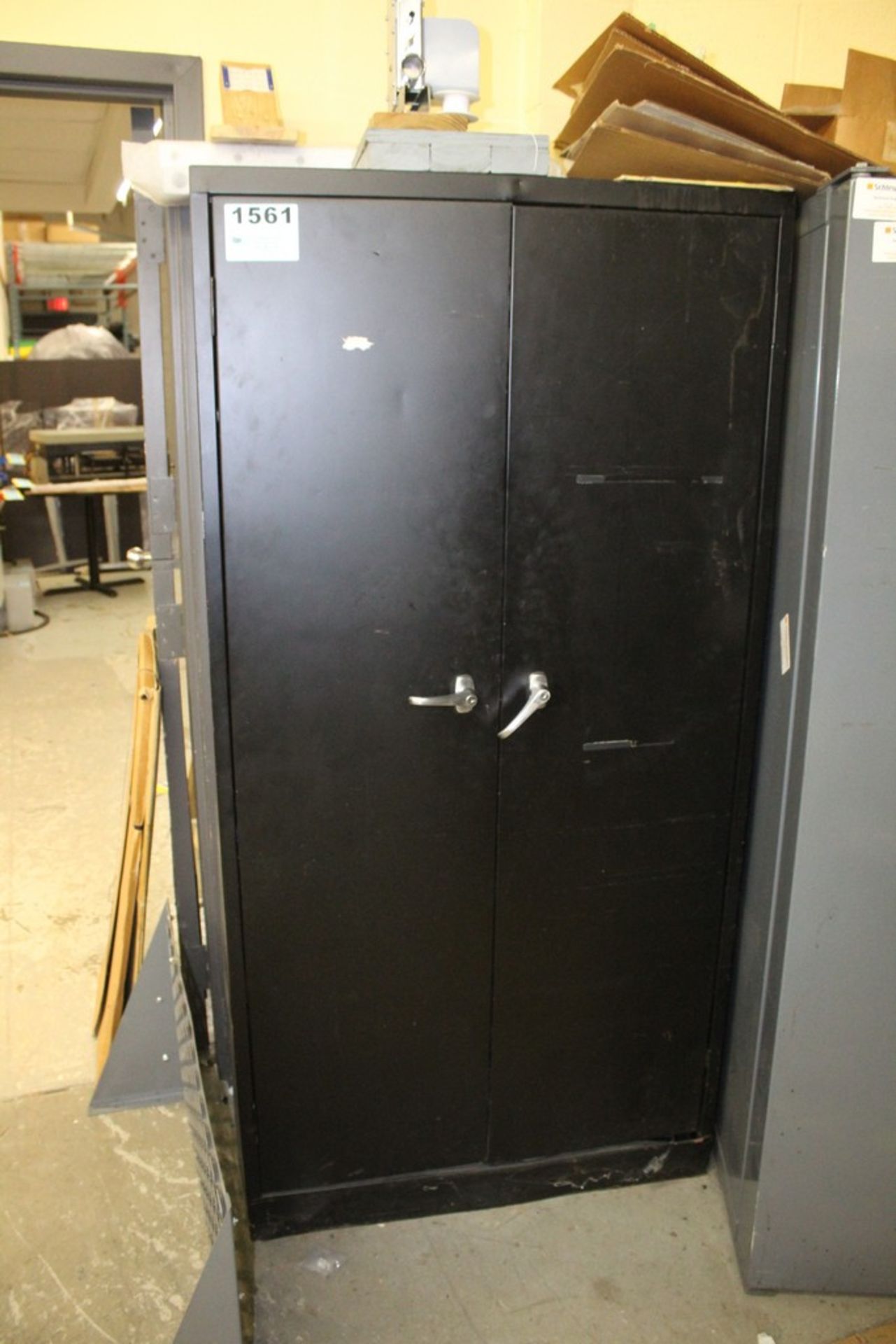 STEEL TWO DOOR CABINET, 72" X 36" X 18", WITH CONTENTS