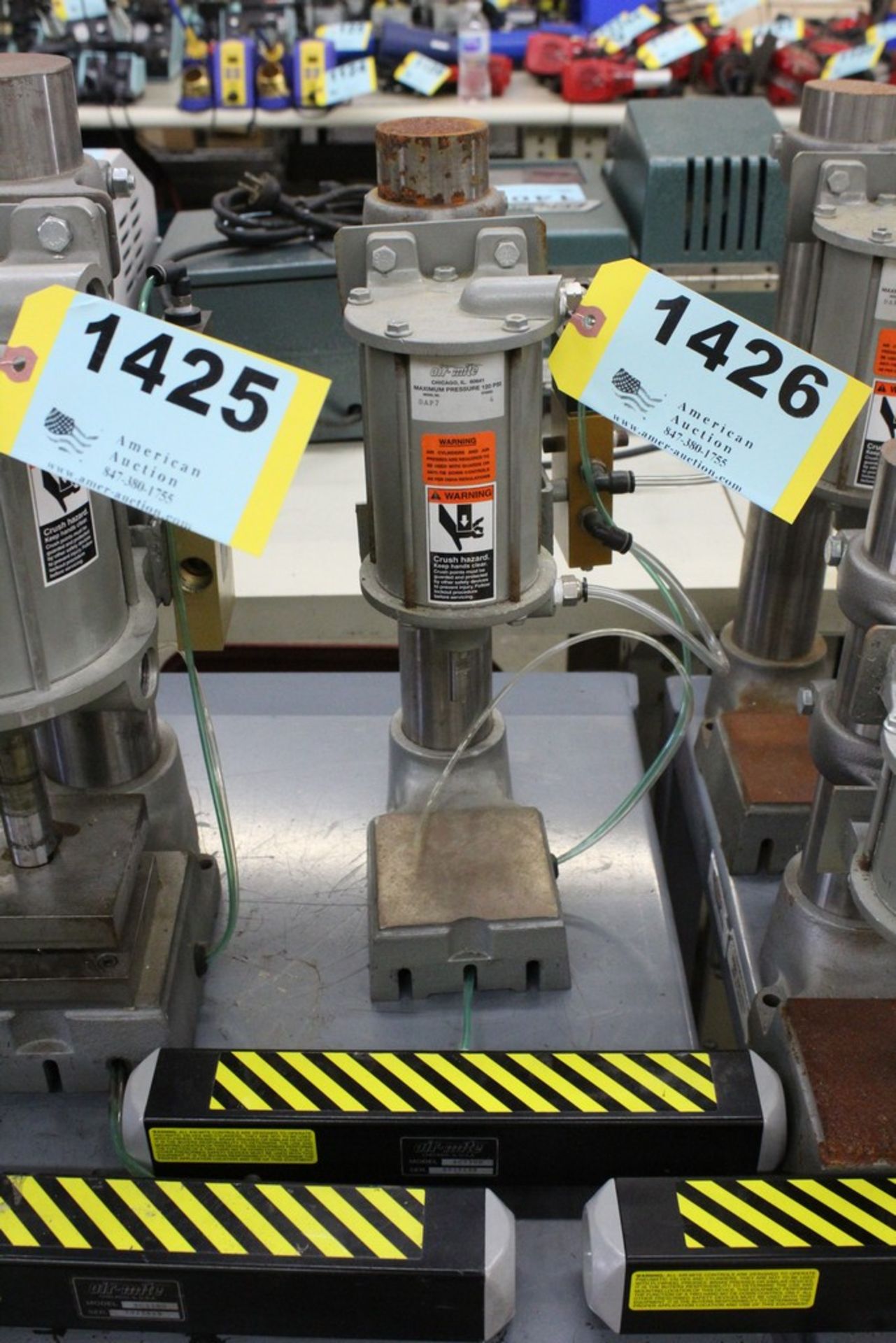 AIR-MITE MODEL DAP7 BENCHTOP PNEUMATIC PRESS WITH AIR-MITE SC3300 SAFETY CONTROL