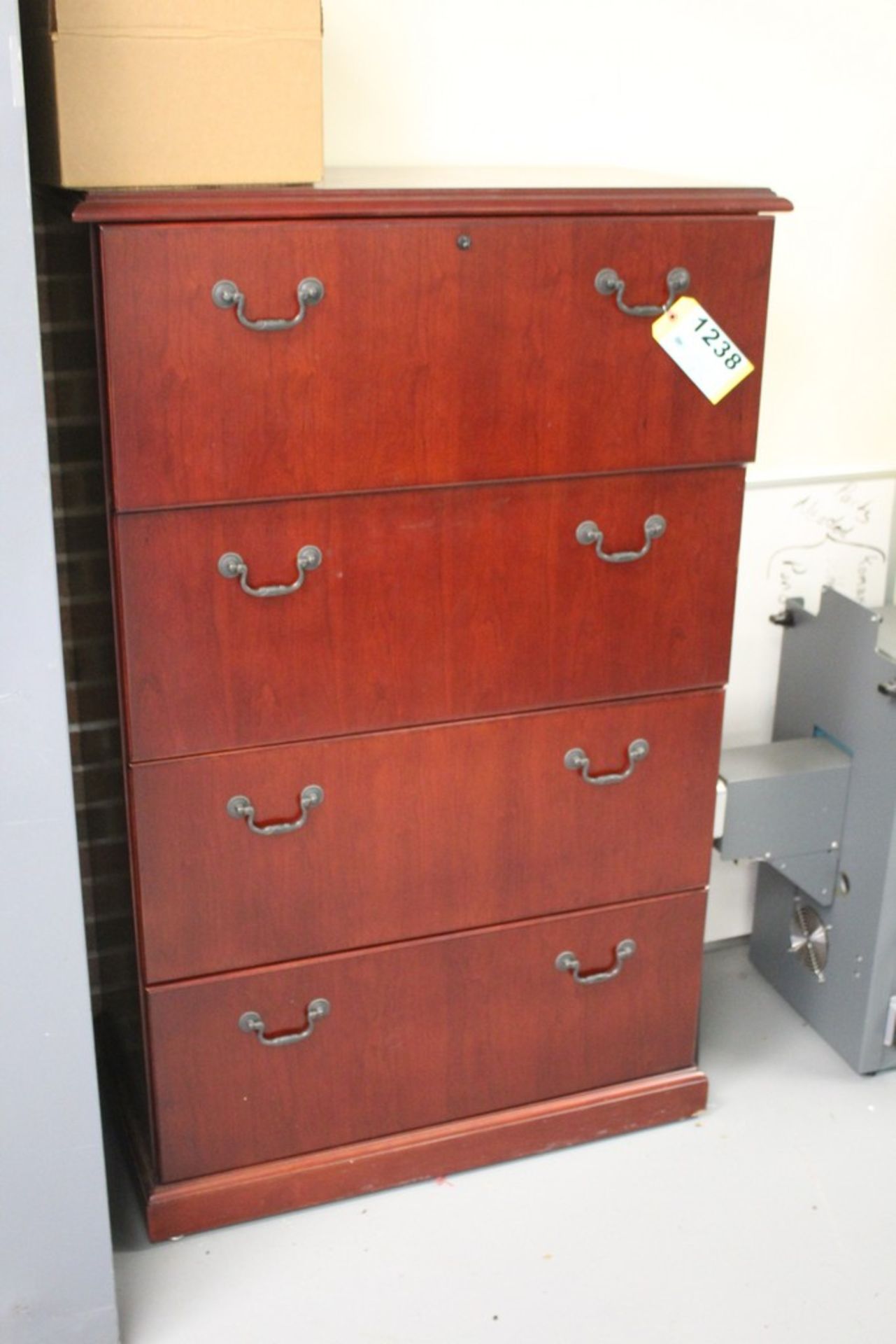 CHERRY FILE CABINET 34" X 18" X 57"