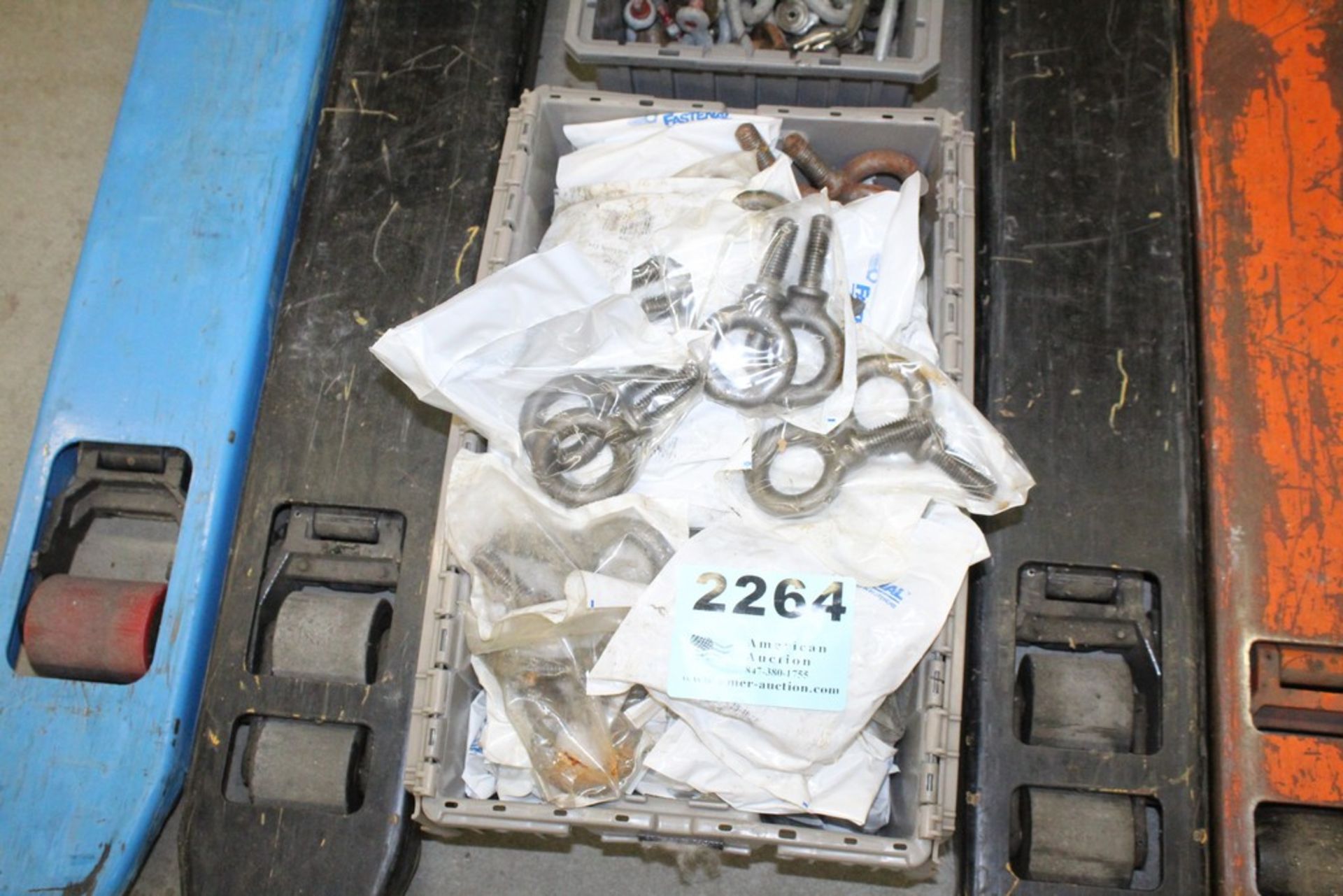 ASSORTED EYE BOLTS IN BIN