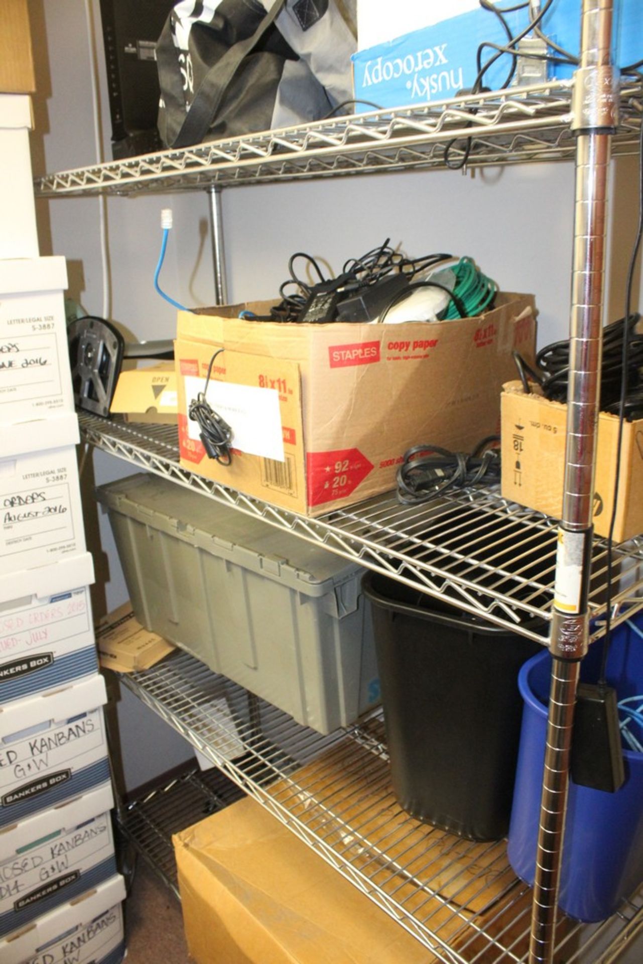 PORTABLE WIRE SHELVING UNIT, 69" X 48" X 18"