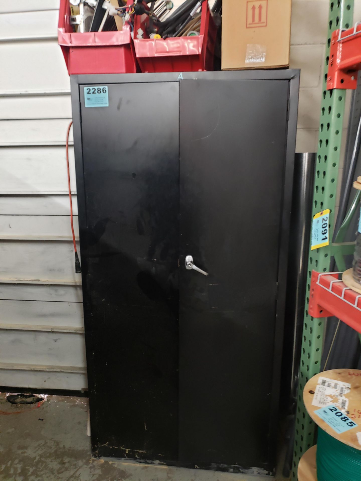 STEEL TWO DOOR CABINET, 72" X 36" X 18", WITH CONTENTS