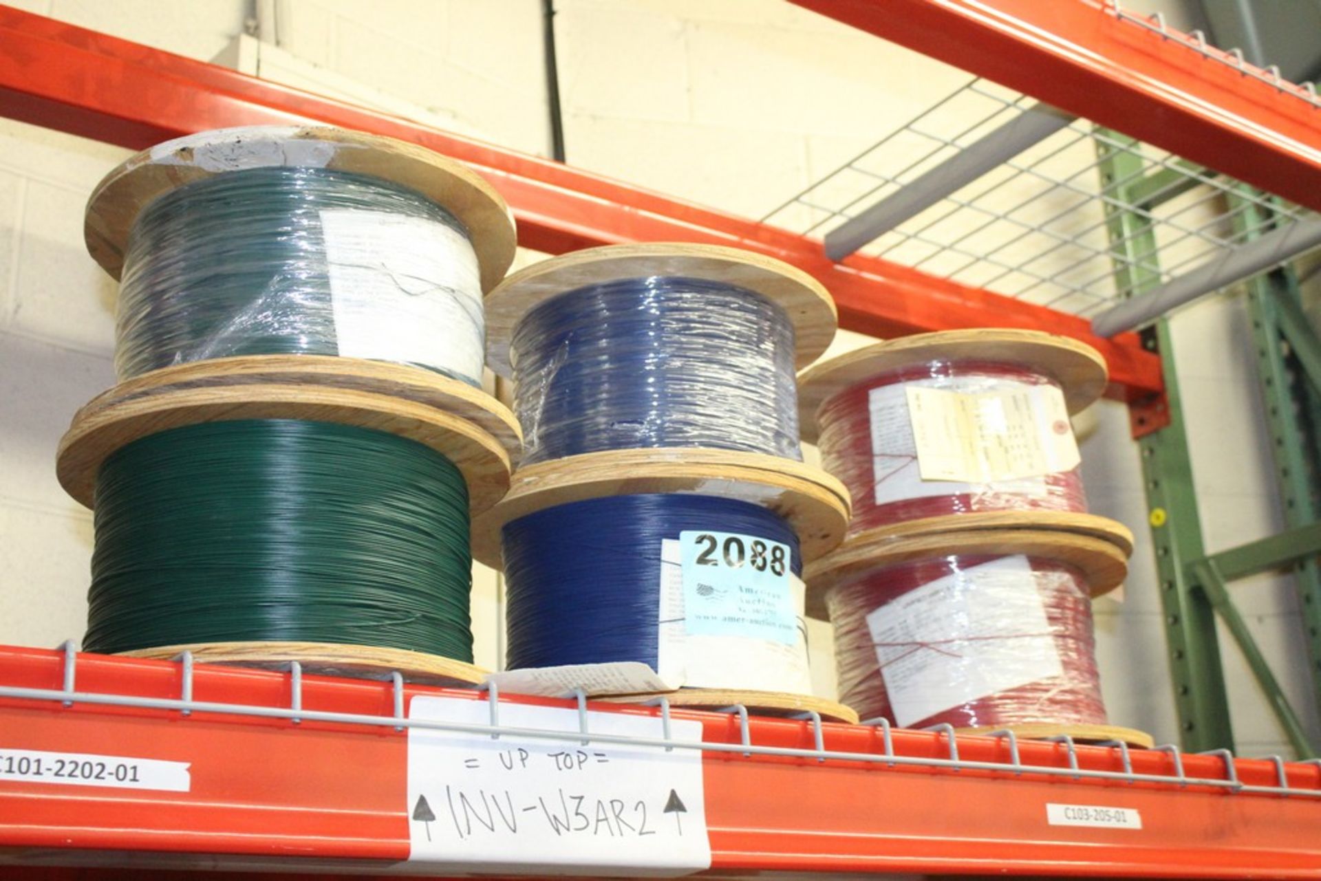 (6) SPOOLS OF WIRE ON SHELF