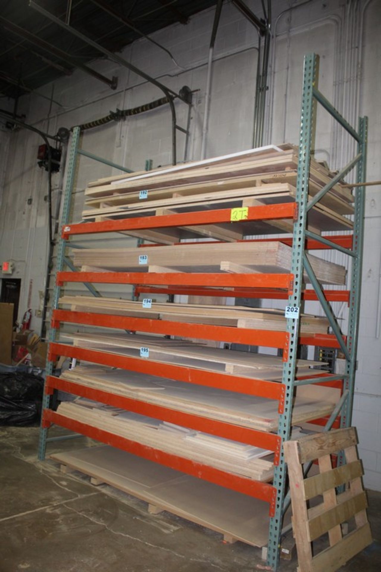 (1) SECTION OF PALLET RACK 9' 6" X 4' X 12' (12) CROSSBEAMERS AND (2) UPRIGHTS