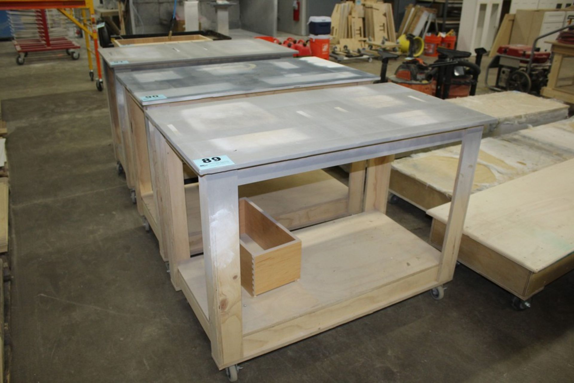 PORTABLE WOOD TABLE 48" X 26" X 35"