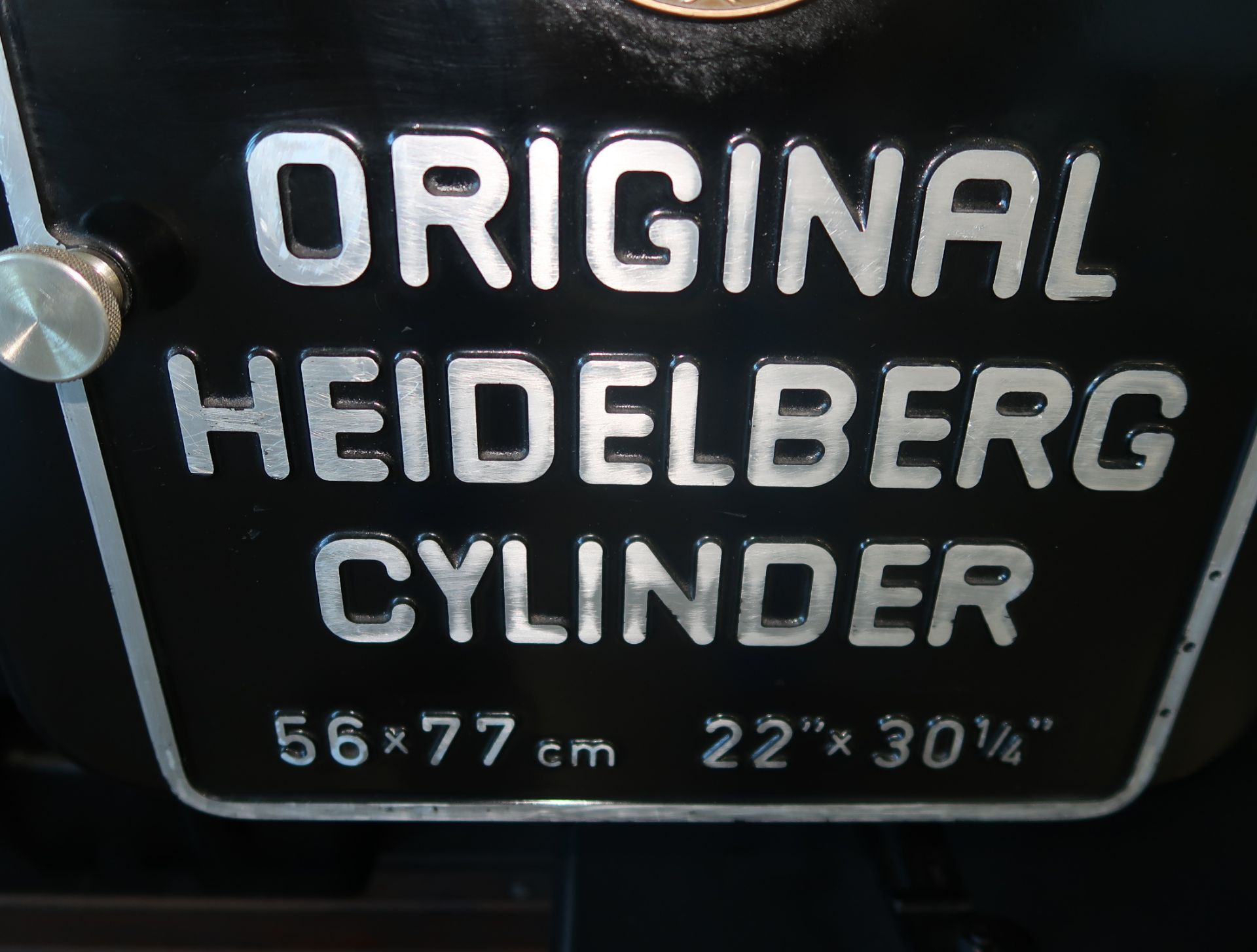 HEIDELBERG MDL. SBG 56CM X 77CM/22" X 30 1/4" CYLINDER PRESS W/FRAMES & TABLE SN. 25124 - Image 3 of 9