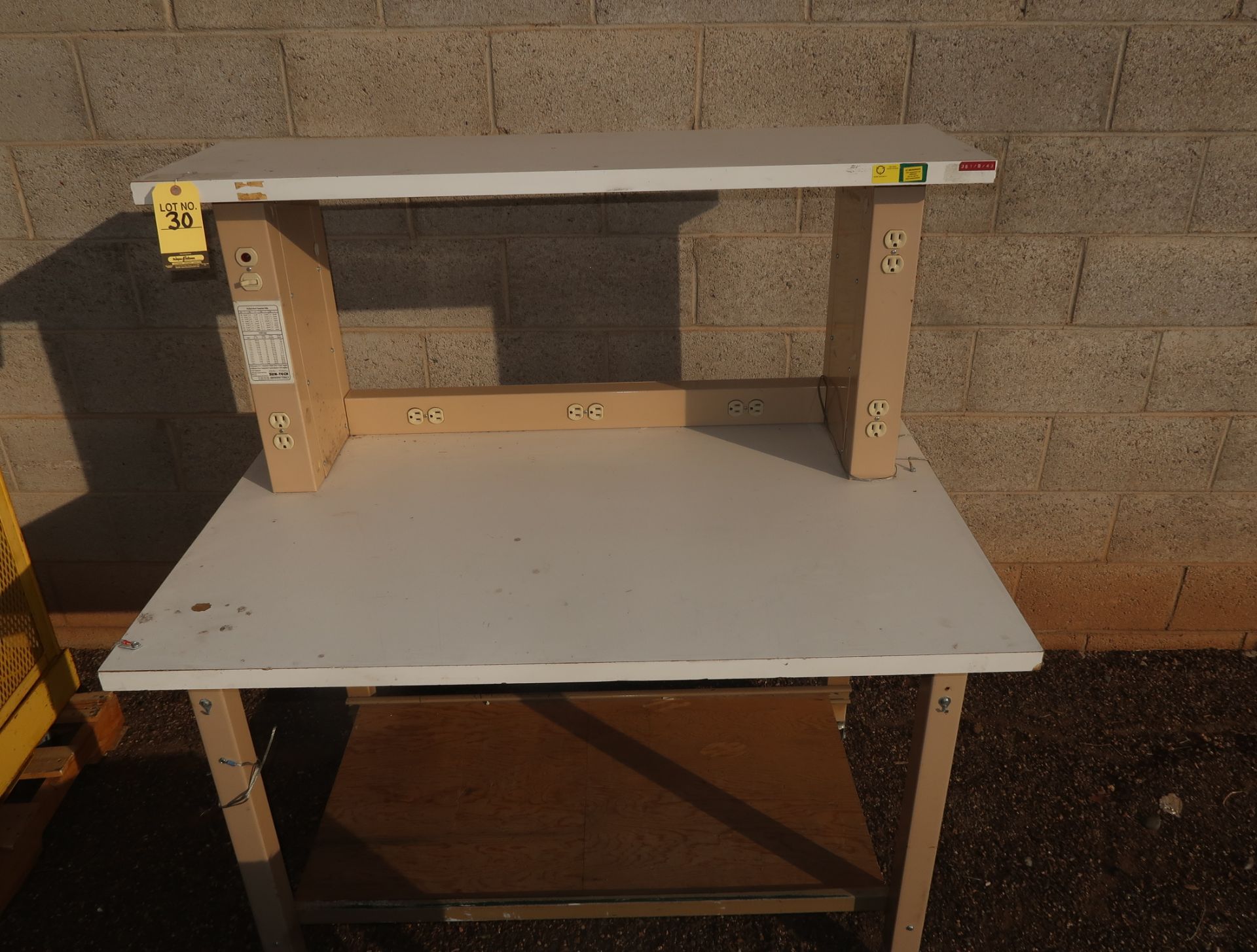 WORK STATION BENCH W/ ELEC. OUTLETS