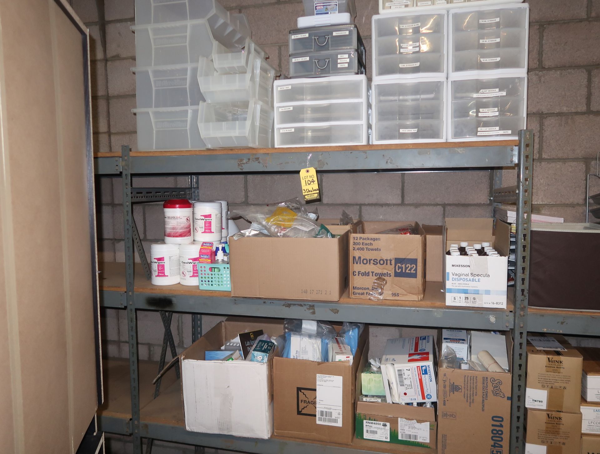 ASSORTED MEDICAL SUPPLIES (3 SHELVES)