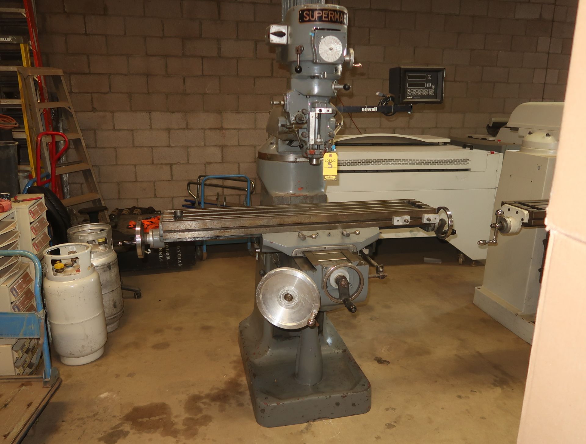 SUPERMAX MDL. YC 1 1/2 VS VERTICAL MILL, 48" X 9" TABLE, VARIABLE SPEED, GEAR HEAD, NEWALL 2-AXIS