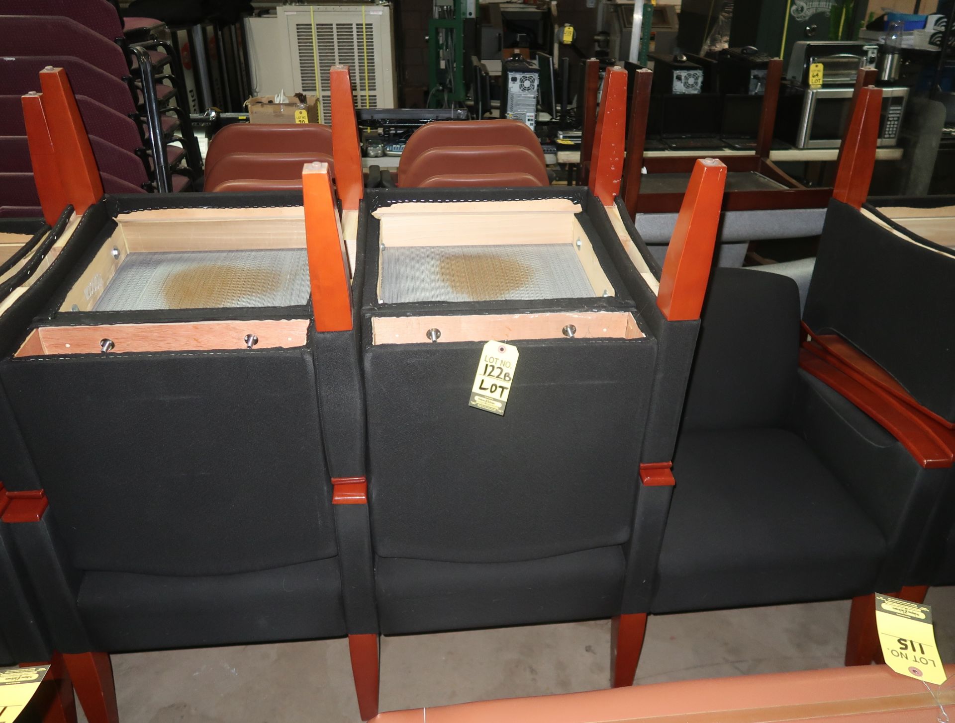 LOT (1) 3-BANK & (1) 2-BANK GUEST CHAIRS