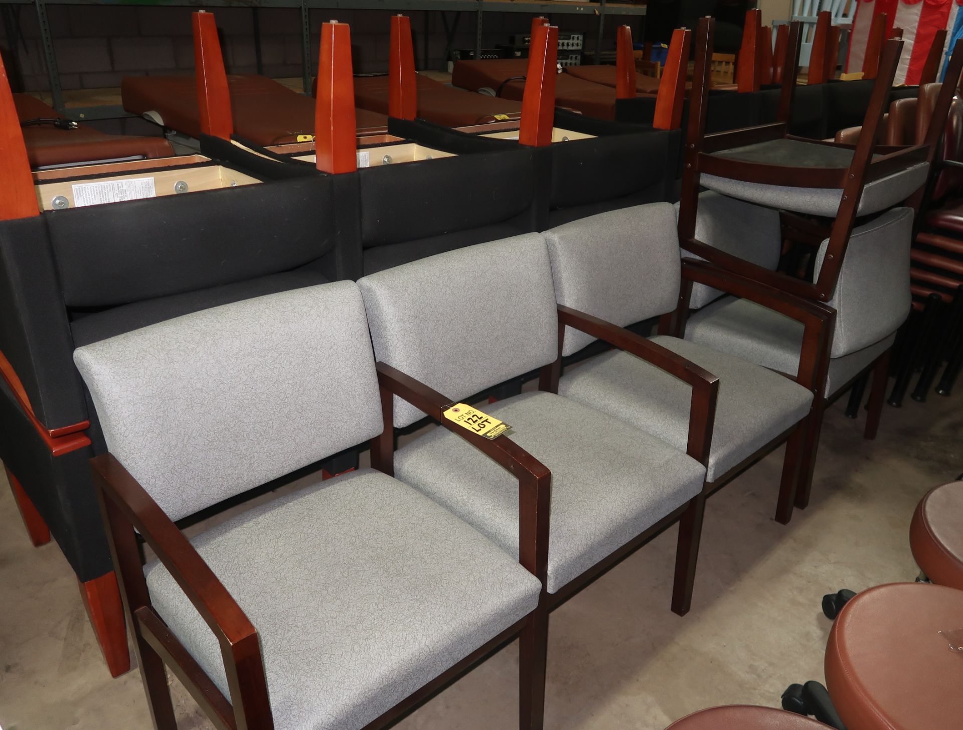 LOT (1) 3-BANK & (2) INDIVIDUAL GUEST CHAIRS