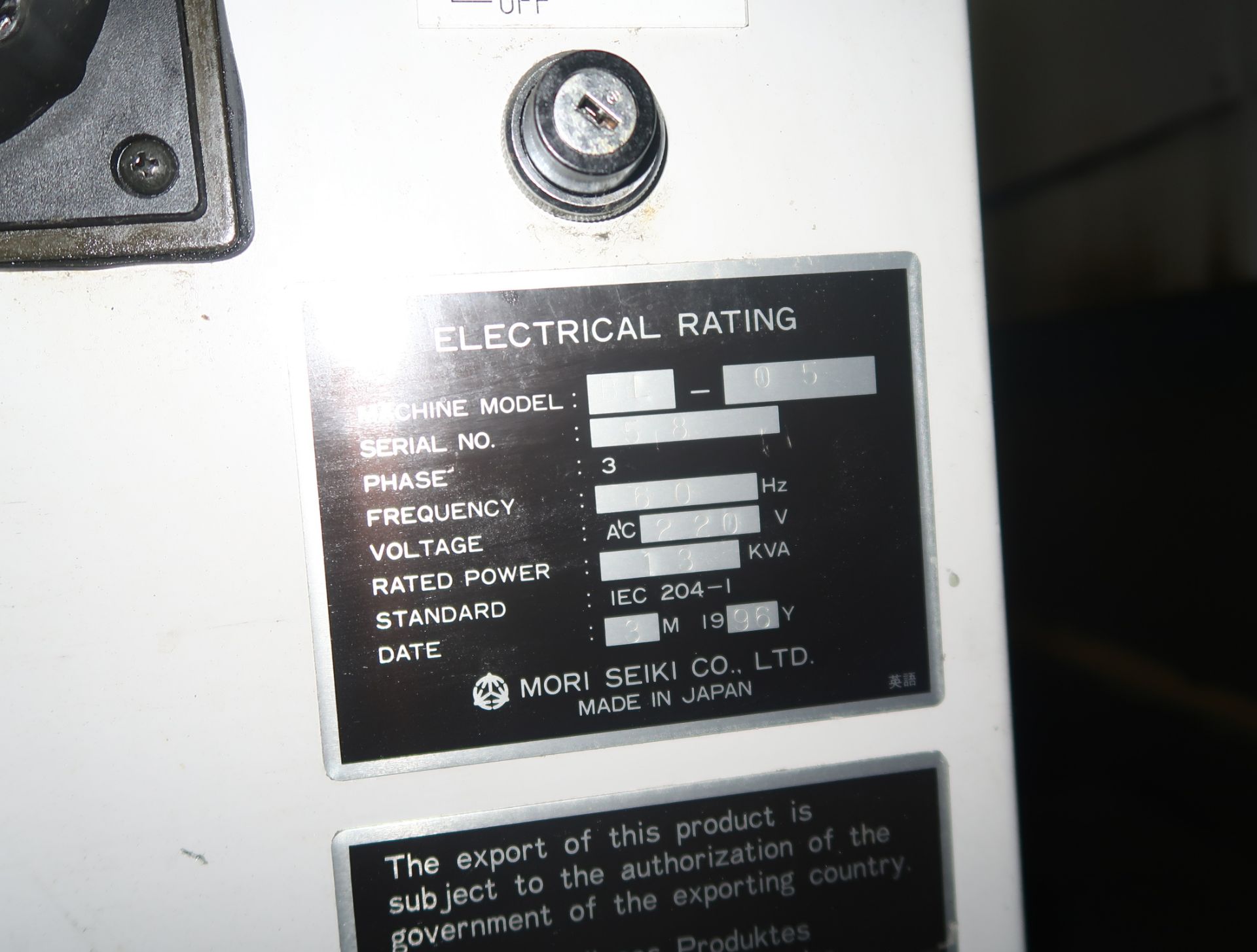 MORISEIKI BL-05 CNC TURNING CENTER, MSC-52T CONTROL - Image 4 of 5