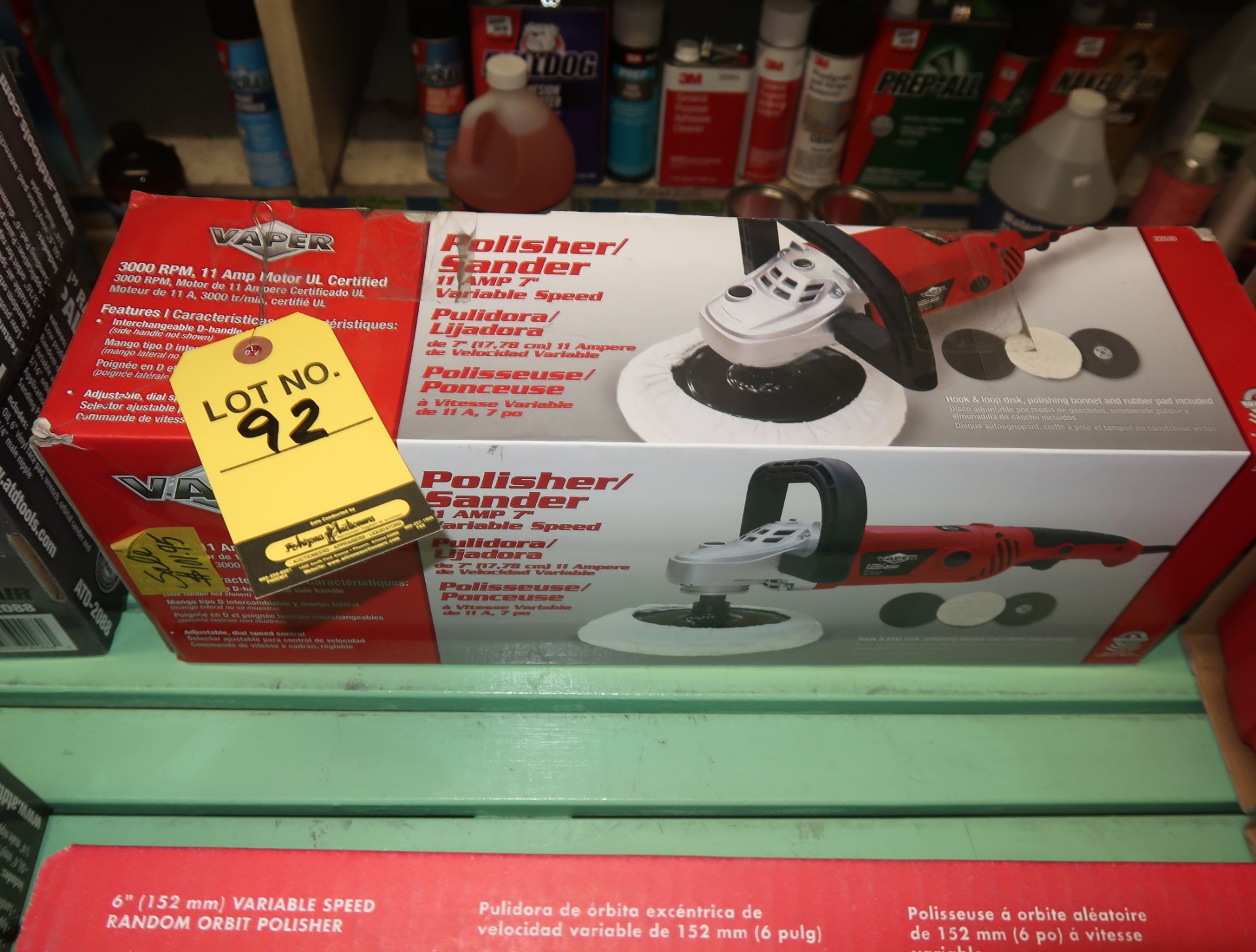 VAPER 11AMP 7" VARIABLE SPEED POLISHER/SANDER MDL. 22530 - LOCATED AT 1933 E. McDOWELL RD. PHOENIX,