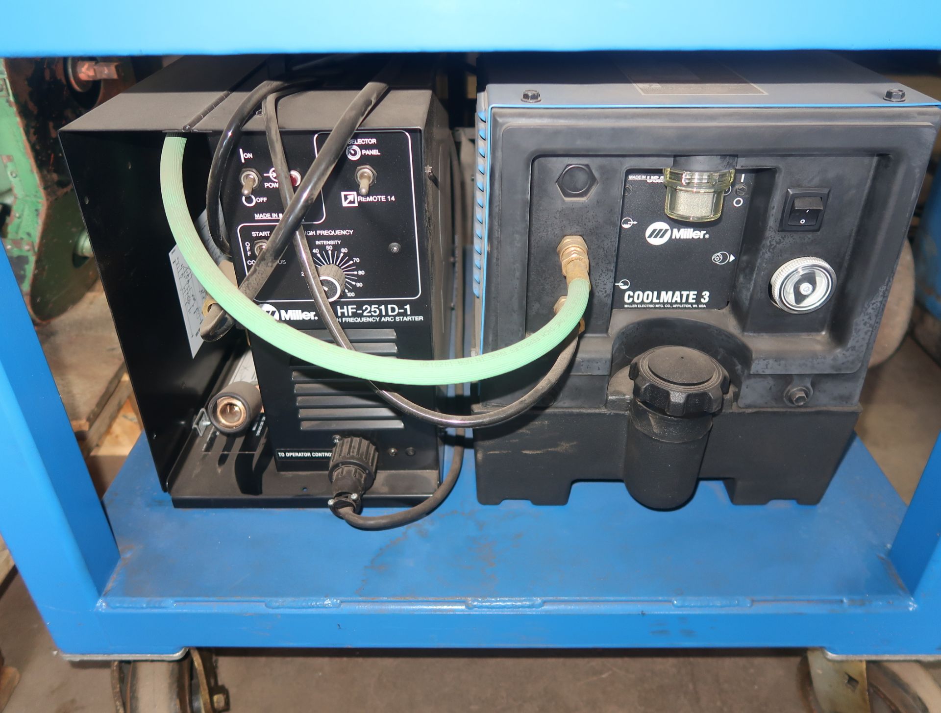 MILLER HF-251D-1 HIGH FREQUENCY STARTER, PORTABLE TIG WELDER/COOLMATE 3, WITH TIG TORCH, FOOT PEDAL, - Image 4 of 8