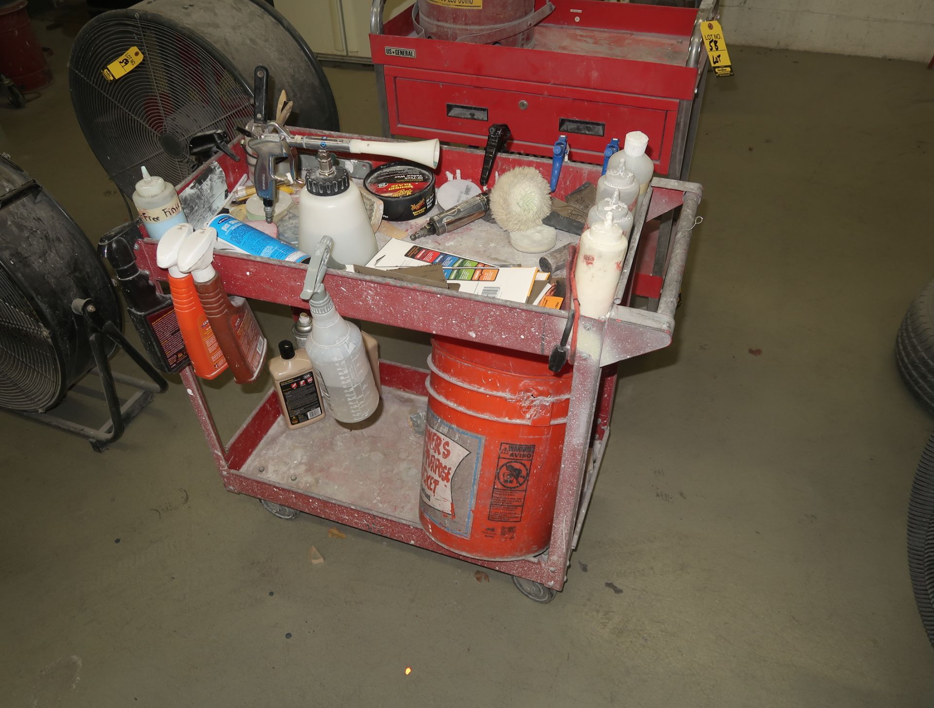 LOT SHOP CART W/CONTENTS